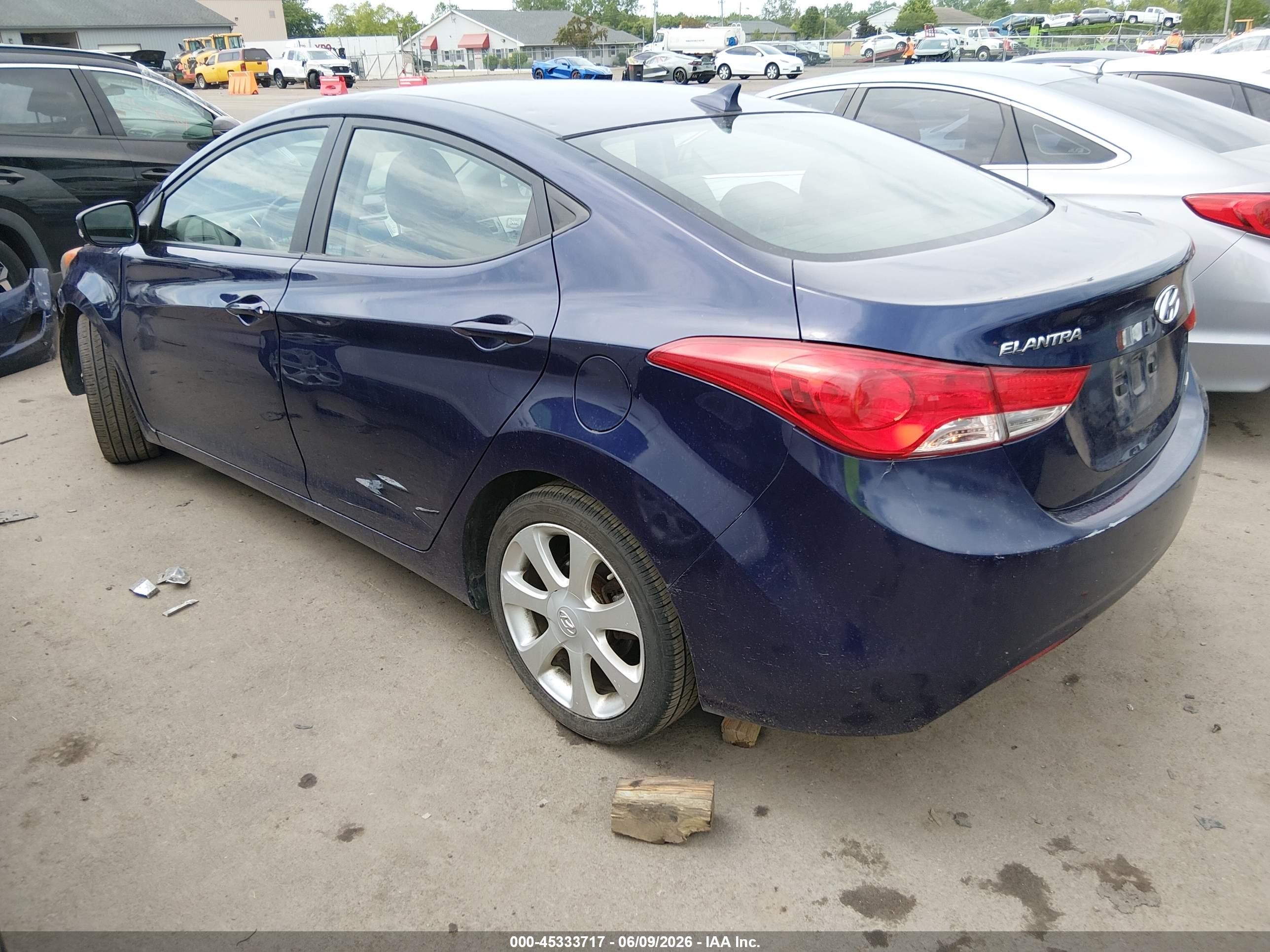 2012 Hyundai Elantra Limited Blue vin: 5NPDH4AE5CH110447