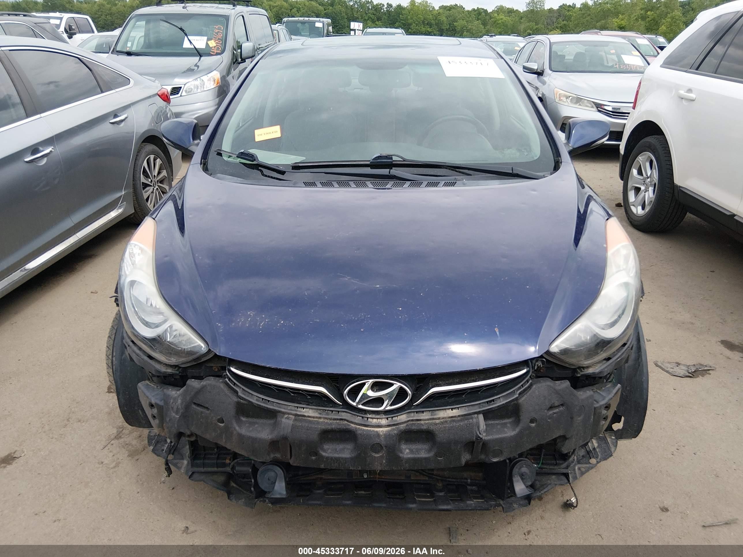 2012 Hyundai Elantra Limited Blue vin: 5NPDH4AE5CH110447