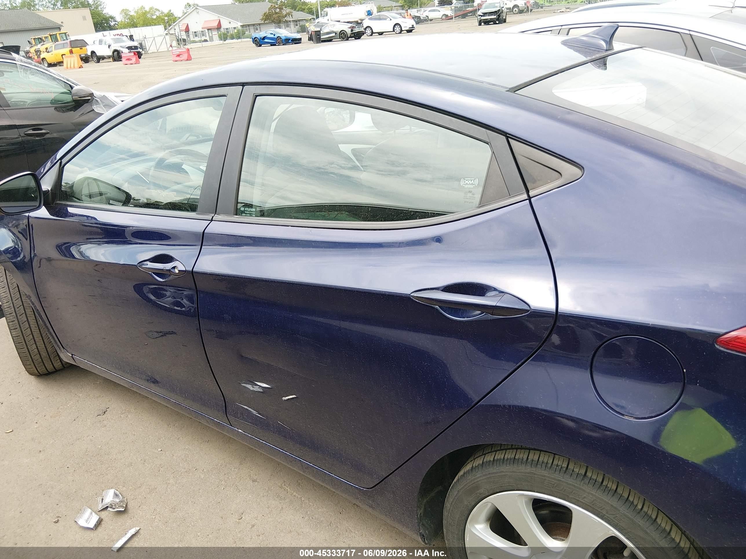 2012 Hyundai Elantra Limited Blue vin: 5NPDH4AE5CH110447