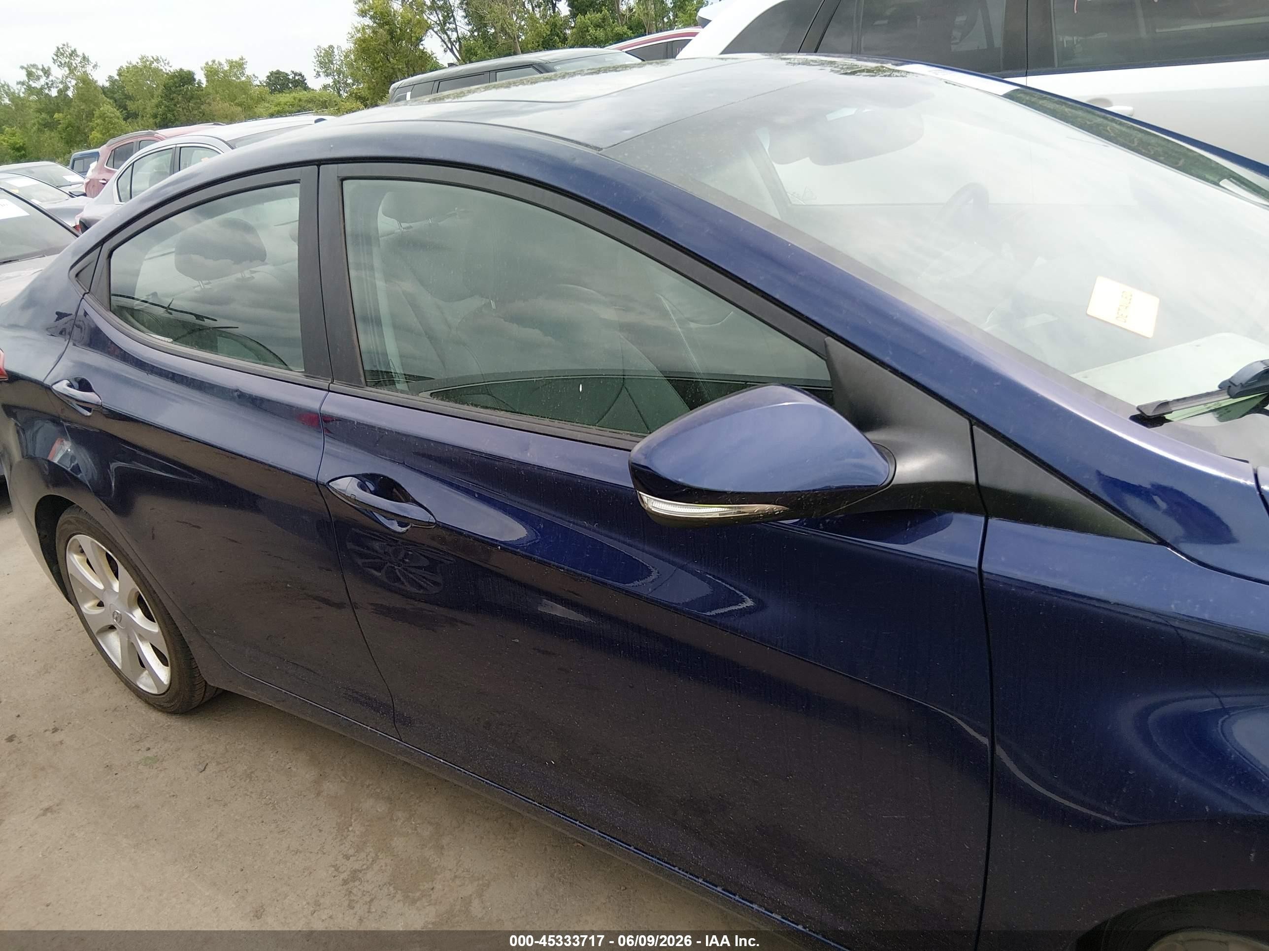 2012 Hyundai Elantra Limited Blue vin: 5NPDH4AE5CH110447
