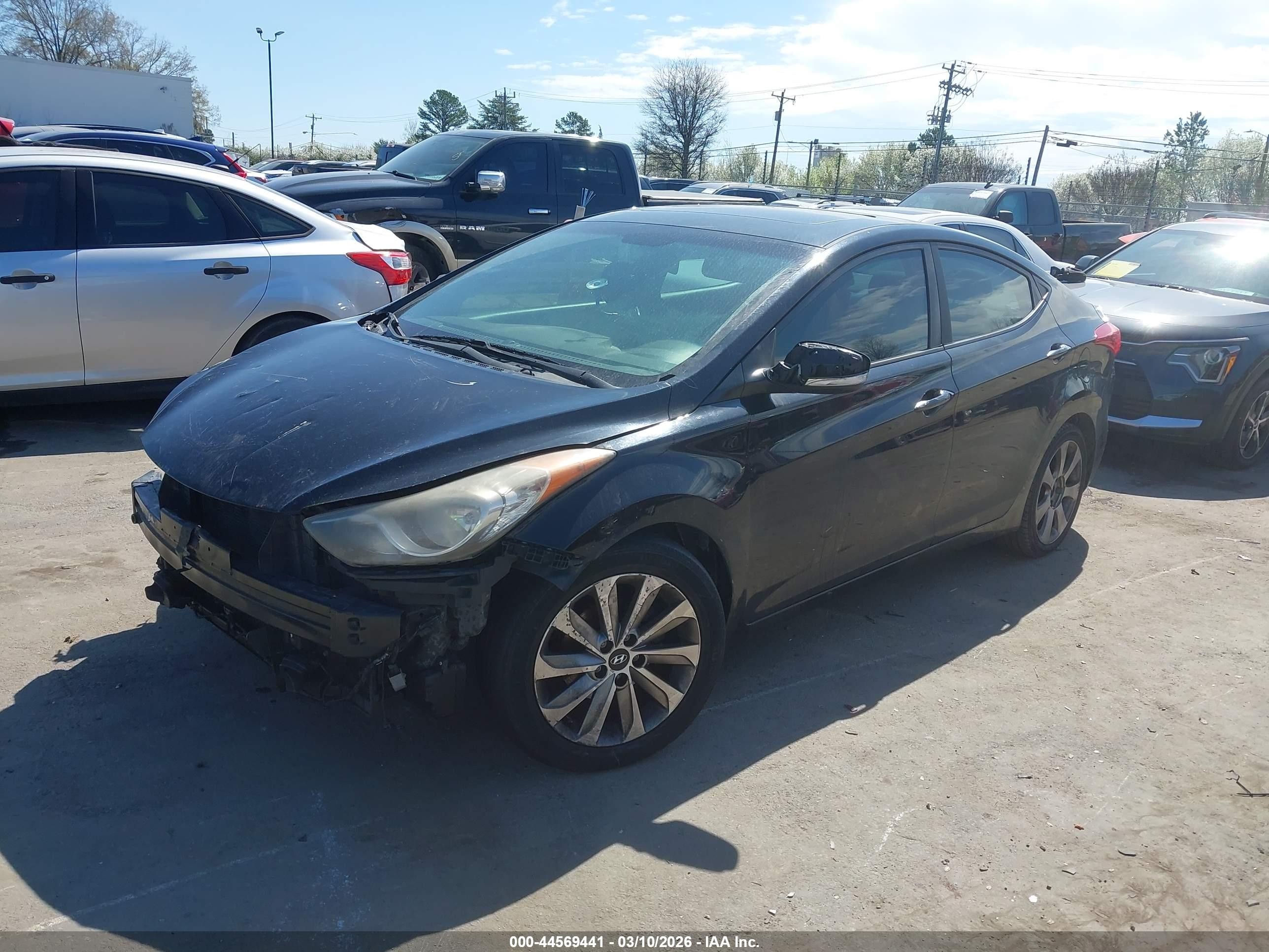 2012 Hyundai Elantra Limited Черный vin: 5NPDH4AE5CH117026