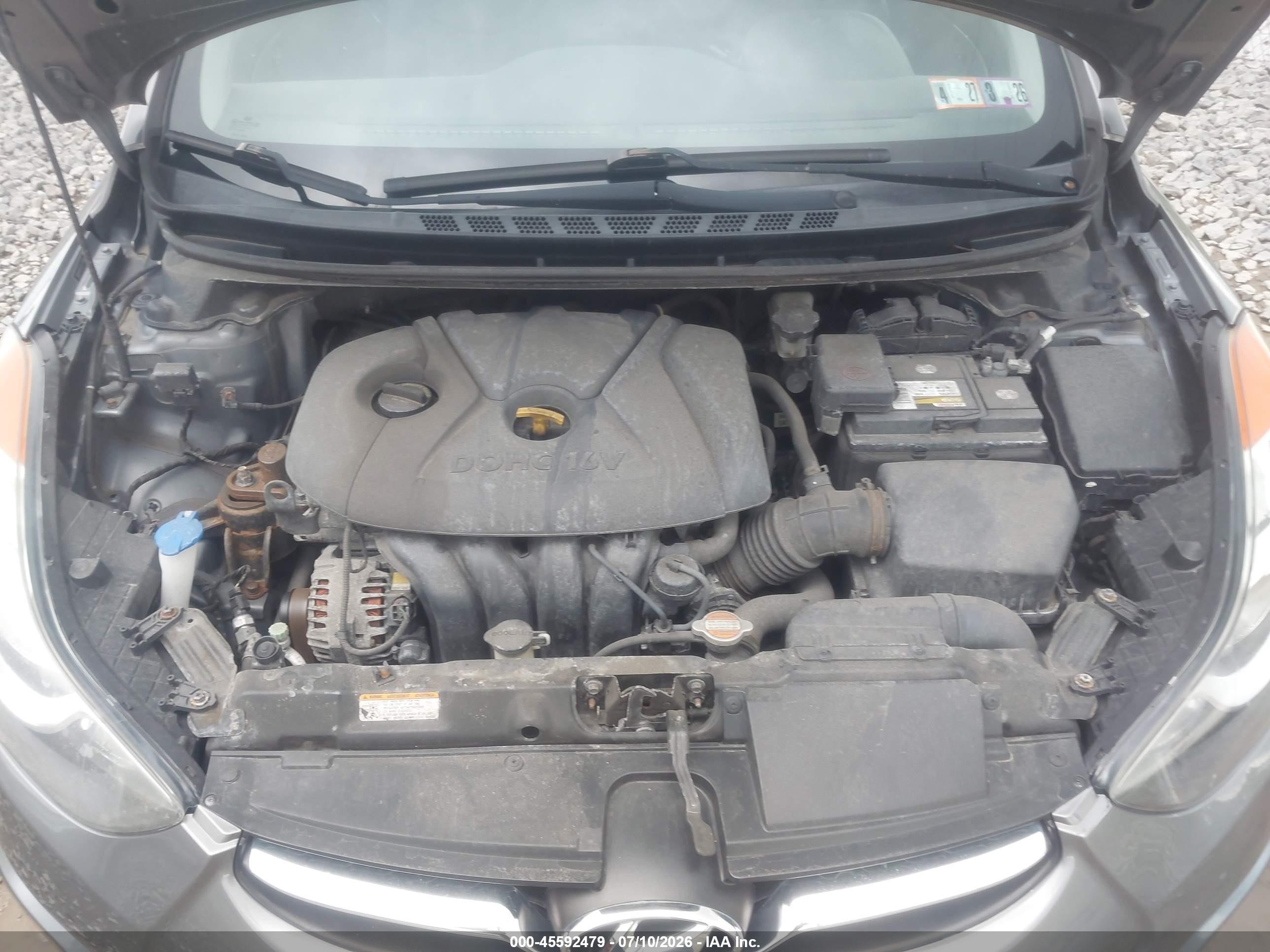 2012 Hyundai Elantra Gls Gray vin: 5NPDH4AE5CH117608