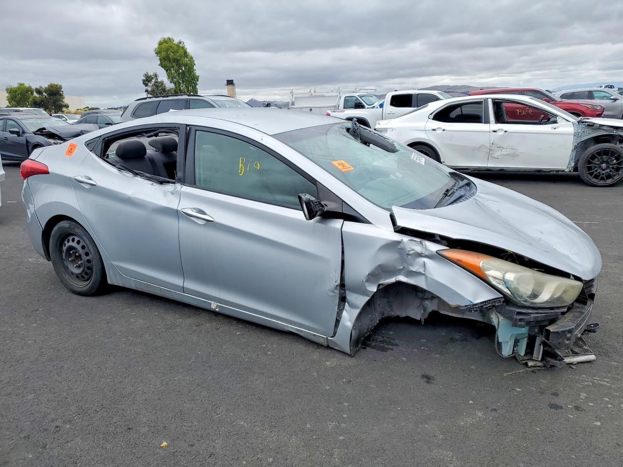 2012 Hyundai Elantra Gls Silver vin: 5NPDH4AE5CH125952