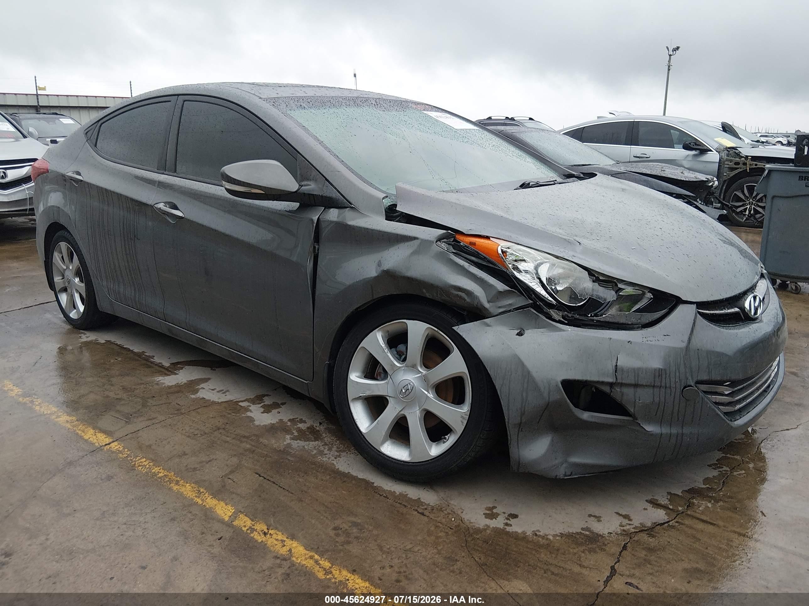 2012 Hyundai Elantra Limited Серый vin: 5NPDH4AE5CH131279