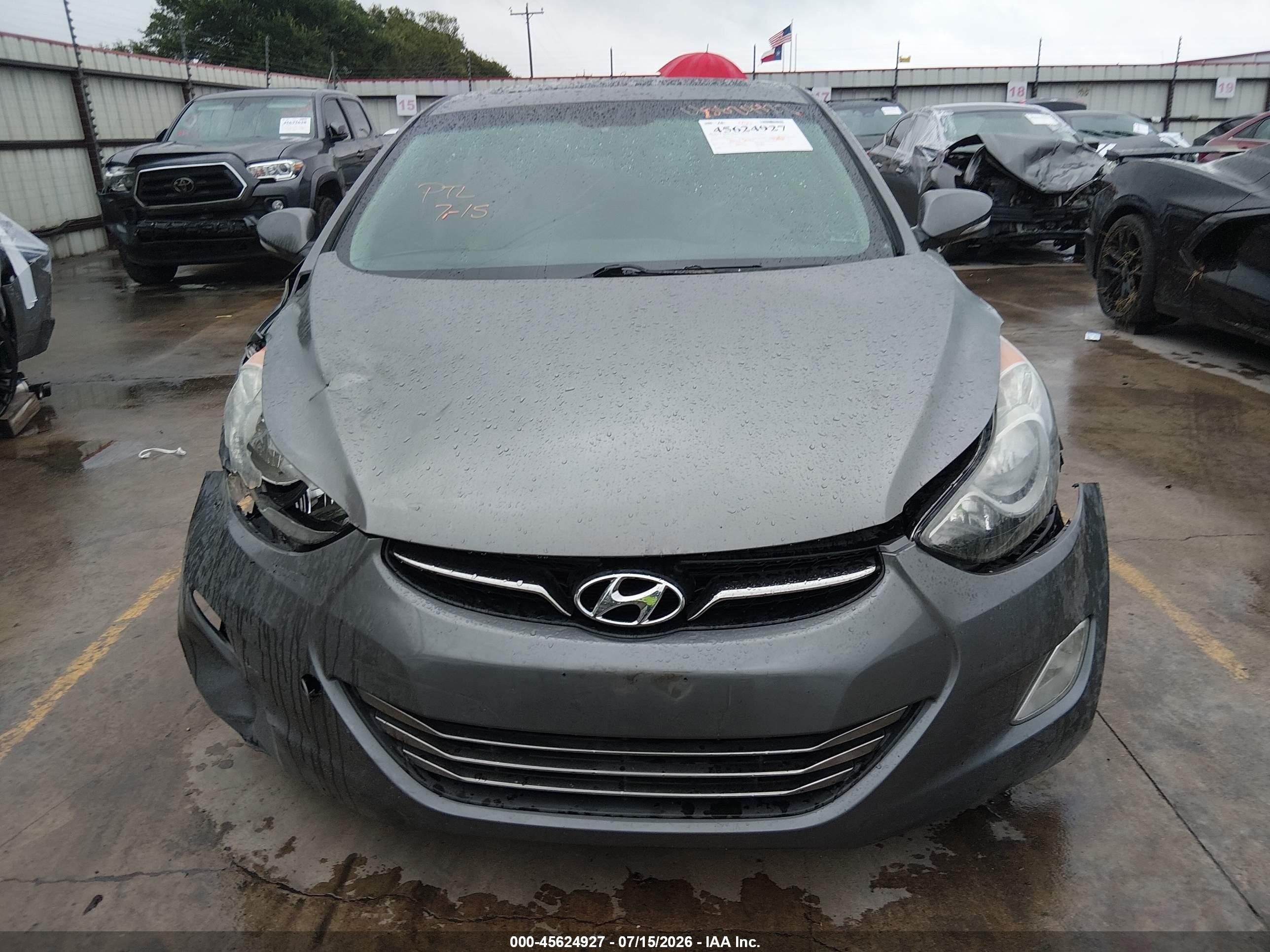 2012 Hyundai Elantra Limited Серый vin: 5NPDH4AE5CH131279