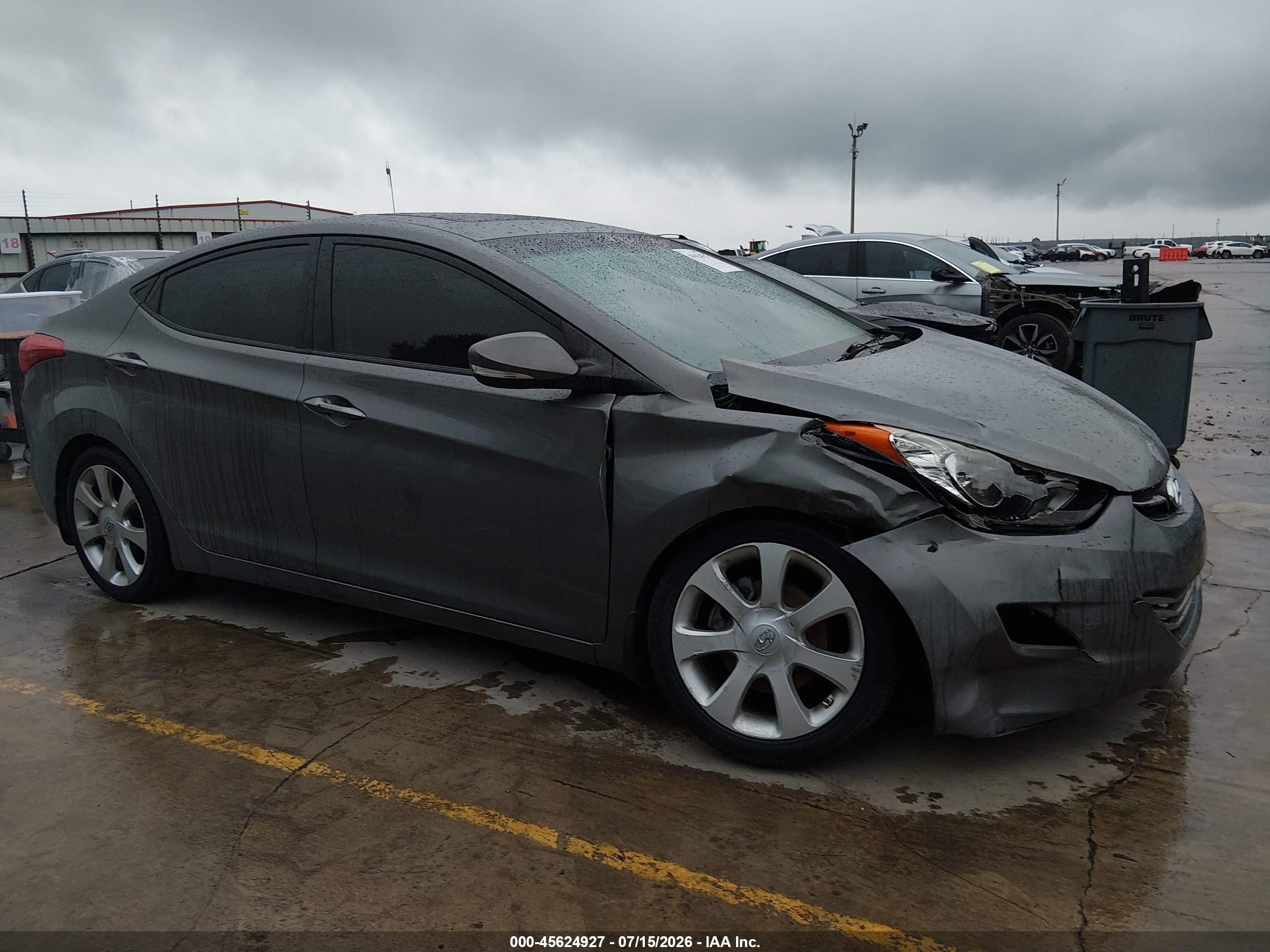 2012 Hyundai Elantra Limited Серый vin: 5NPDH4AE5CH131279