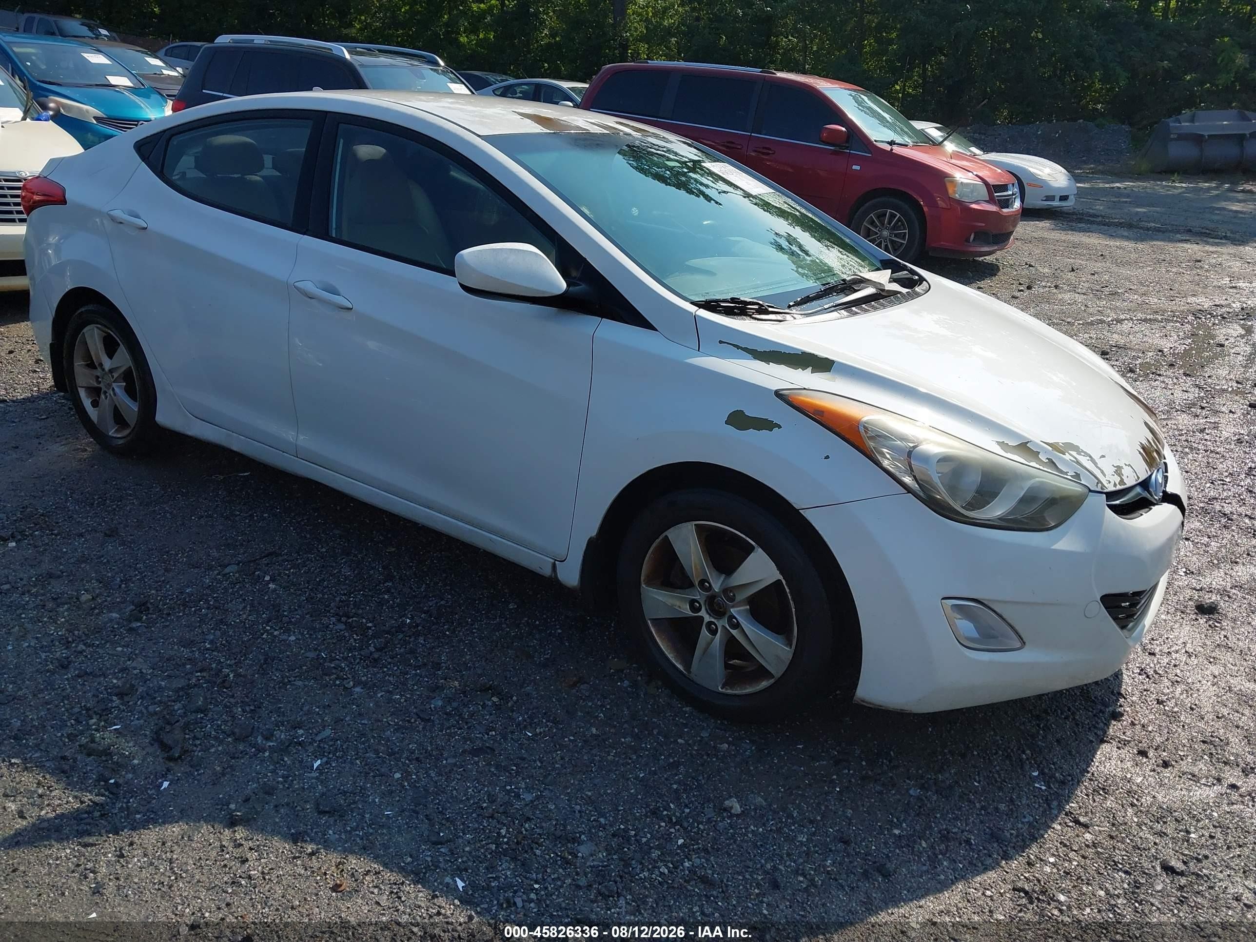 2012 Hyundai Elantra Gls White vin: 5NPDH4AE5CH145635