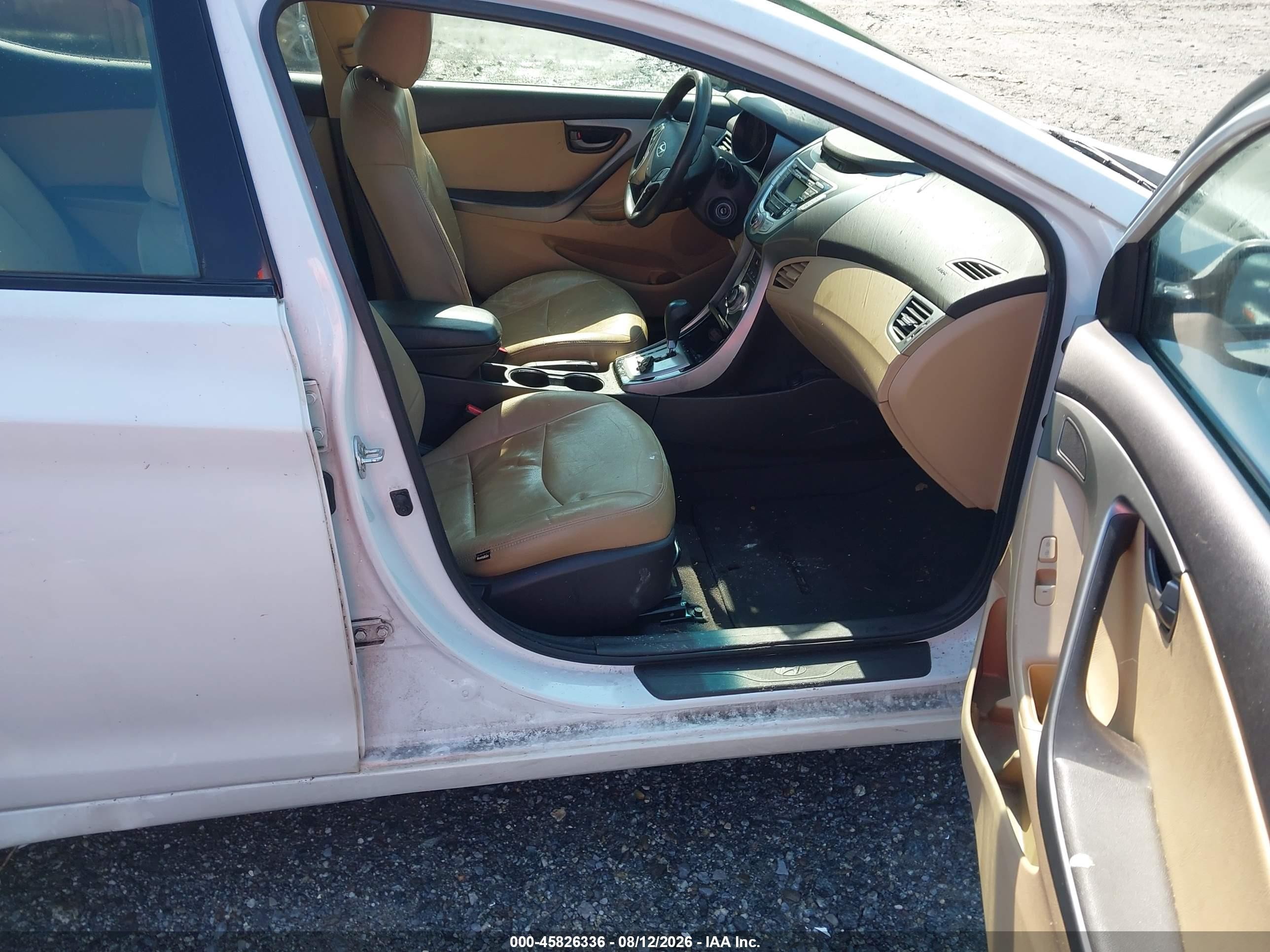 2012 Hyundai Elantra Gls White vin: 5NPDH4AE5CH145635