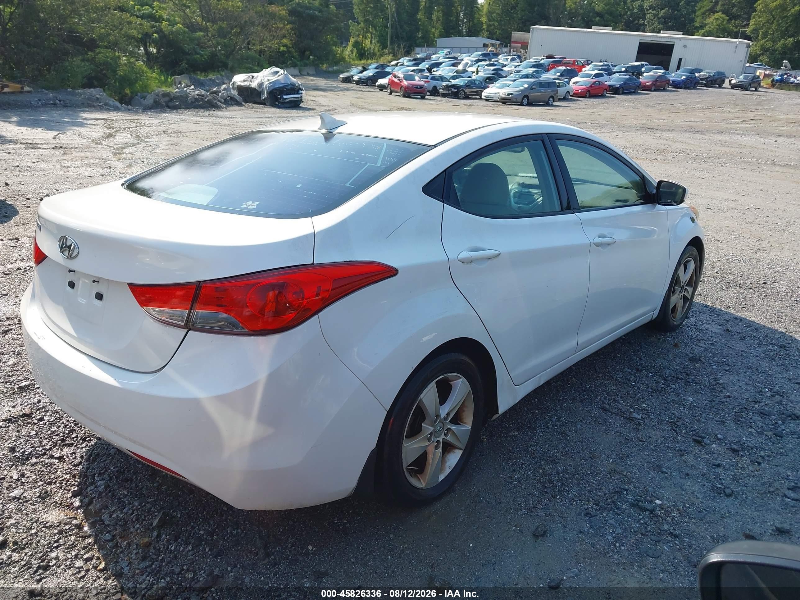 2012 Hyundai Elantra Gls White vin: 5NPDH4AE5CH145635