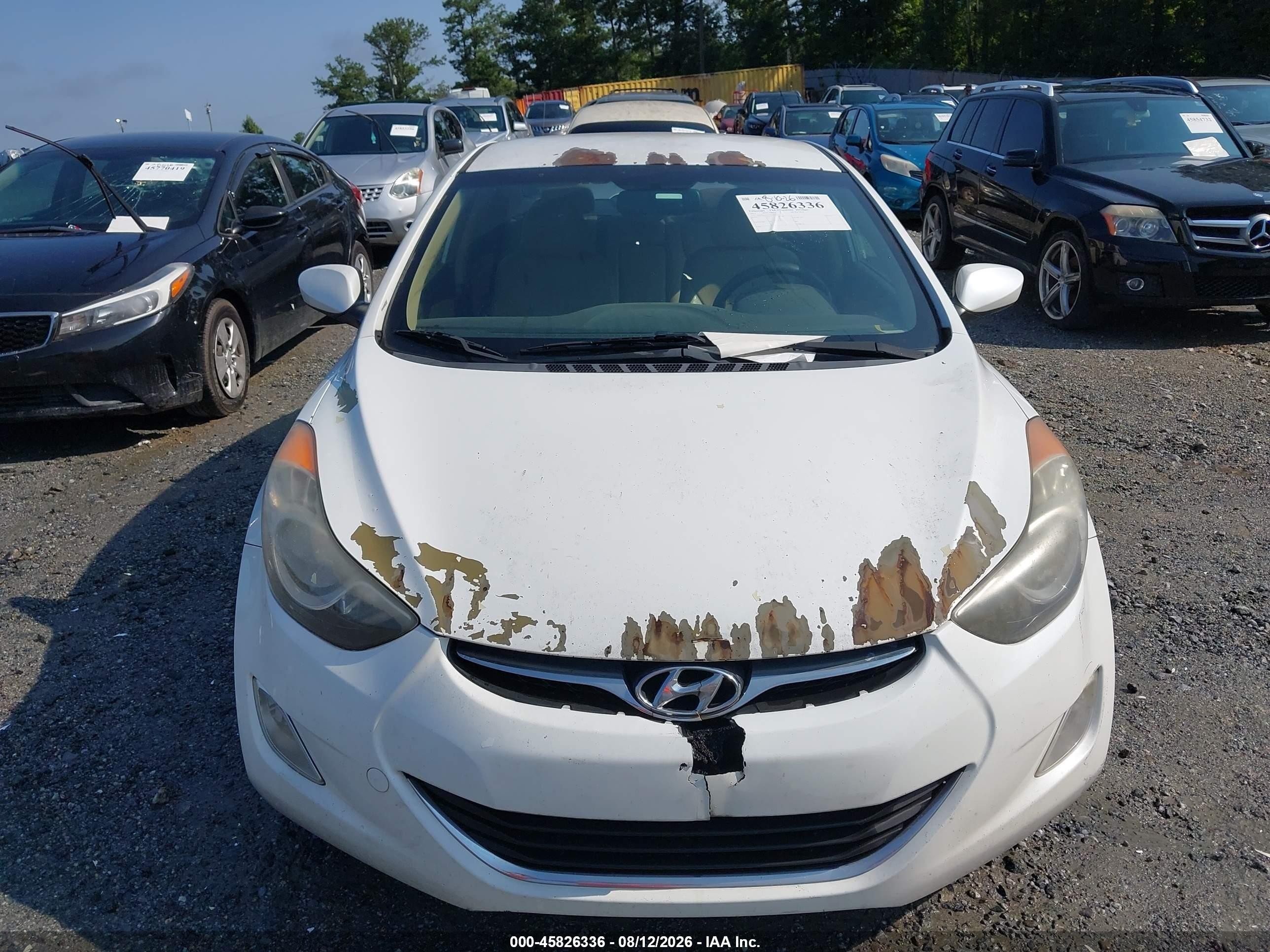 2012 Hyundai Elantra Gls White vin: 5NPDH4AE5CH145635