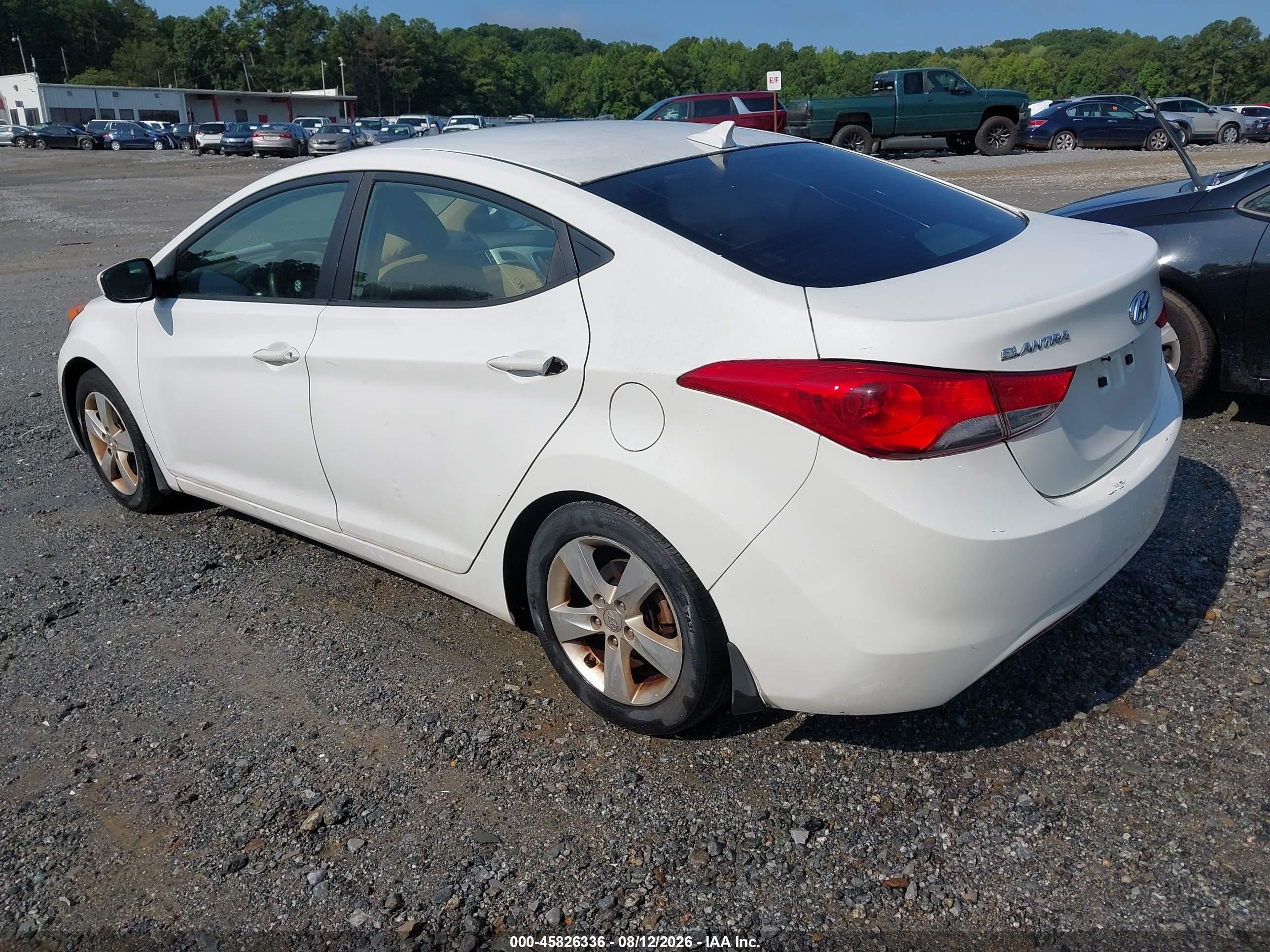 2012 Hyundai Elantra Gls White vin: 5NPDH4AE5CH145635