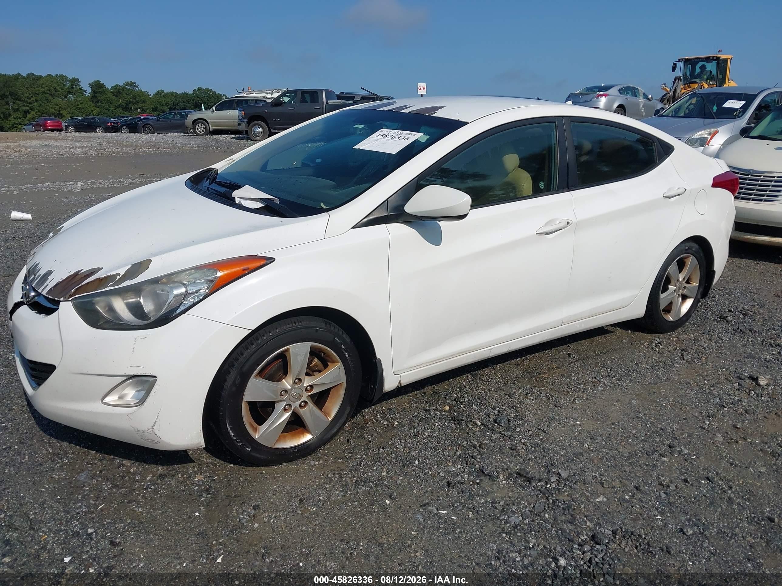 2012 Hyundai Elantra Gls White vin: 5NPDH4AE5CH145635