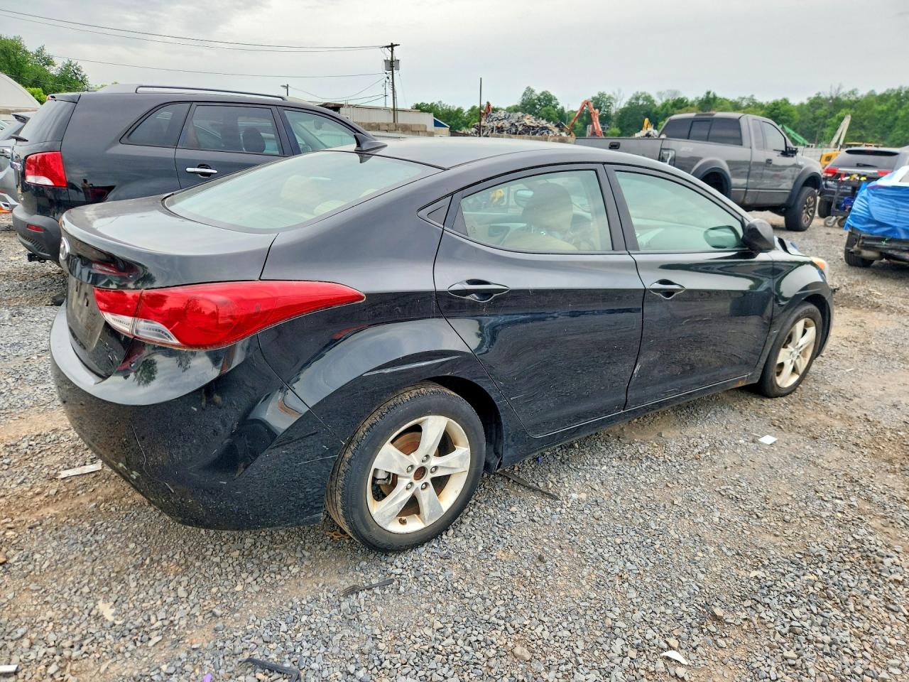 2012 Hyundai Elantra Gls Black vin: 5NPDH4AE5CH147093