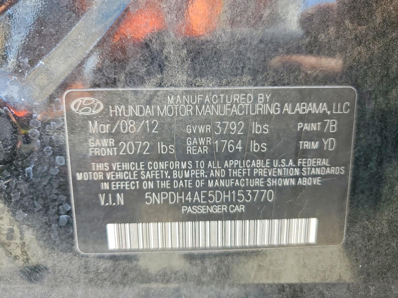2013 Hyundai Elantra Limited Black vin: 5NPDH4AE5DH153770
