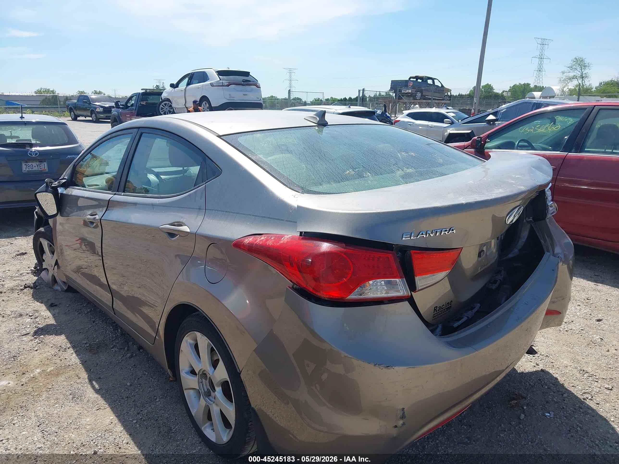 2013 Hyundai Elantra Limited Gray vin: 5NPDH4AE5DH180600