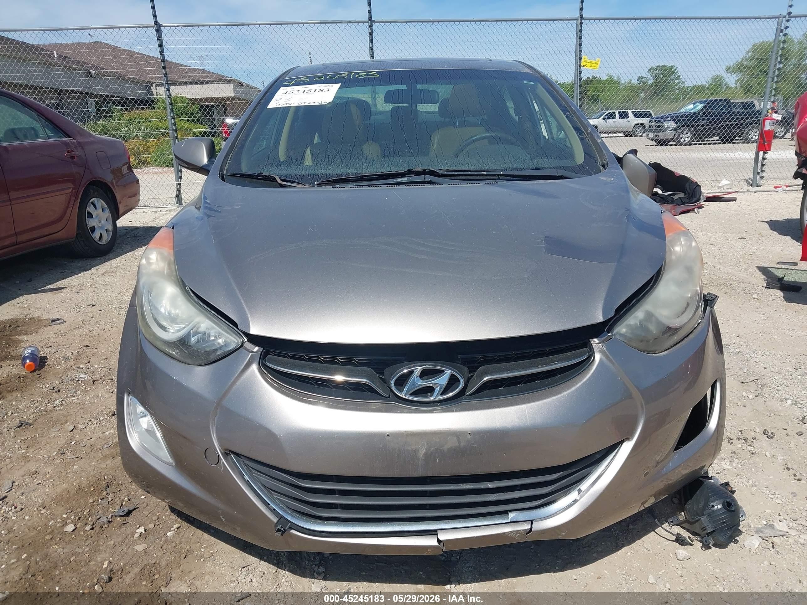2013 Hyundai Elantra Limited Gray vin: 5NPDH4AE5DH180600
