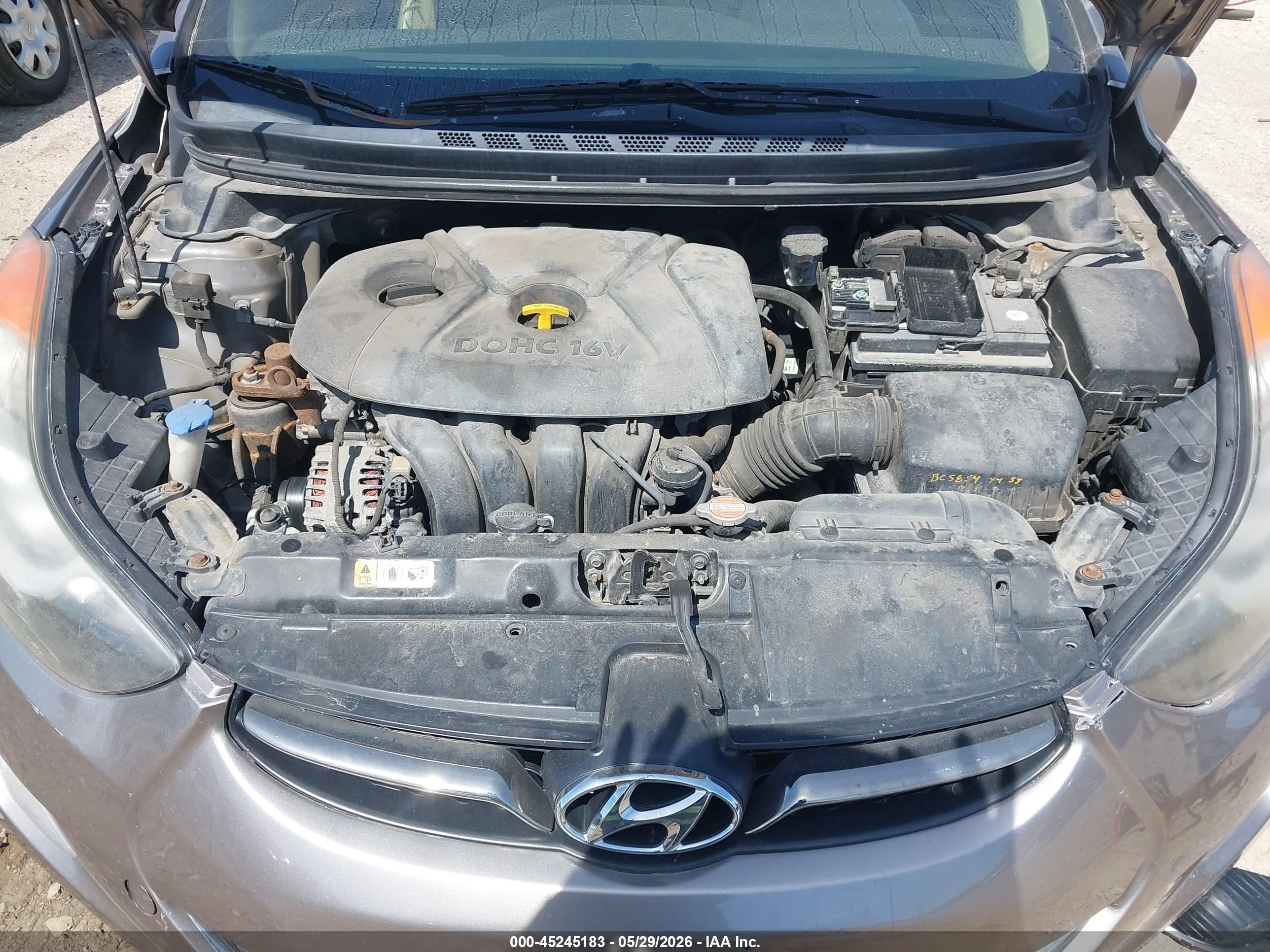 2013 Hyundai Elantra Limited Gray vin: 5NPDH4AE5DH180600
