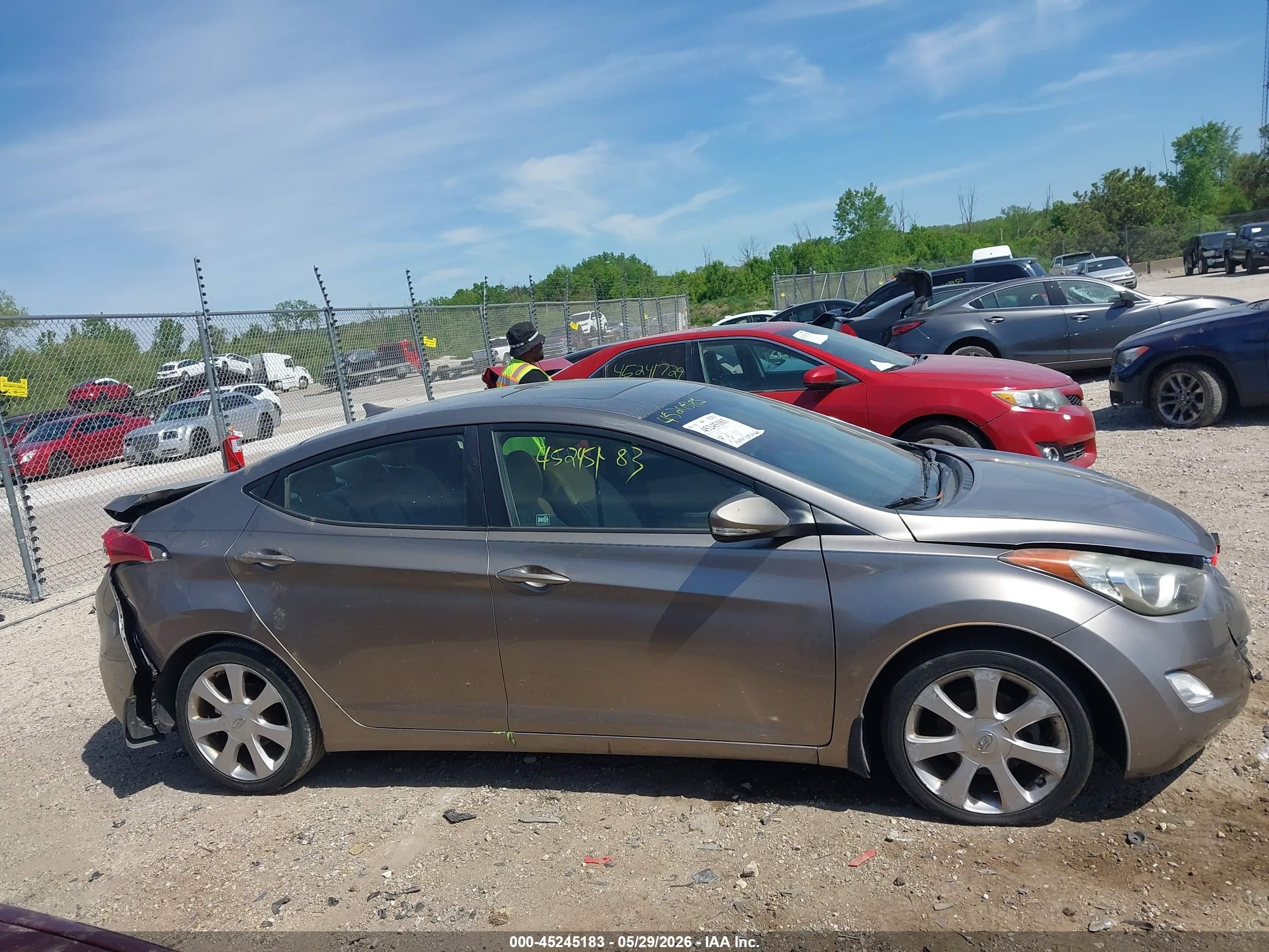 2013 Hyundai Elantra Limited Gray vin: 5NPDH4AE5DH180600