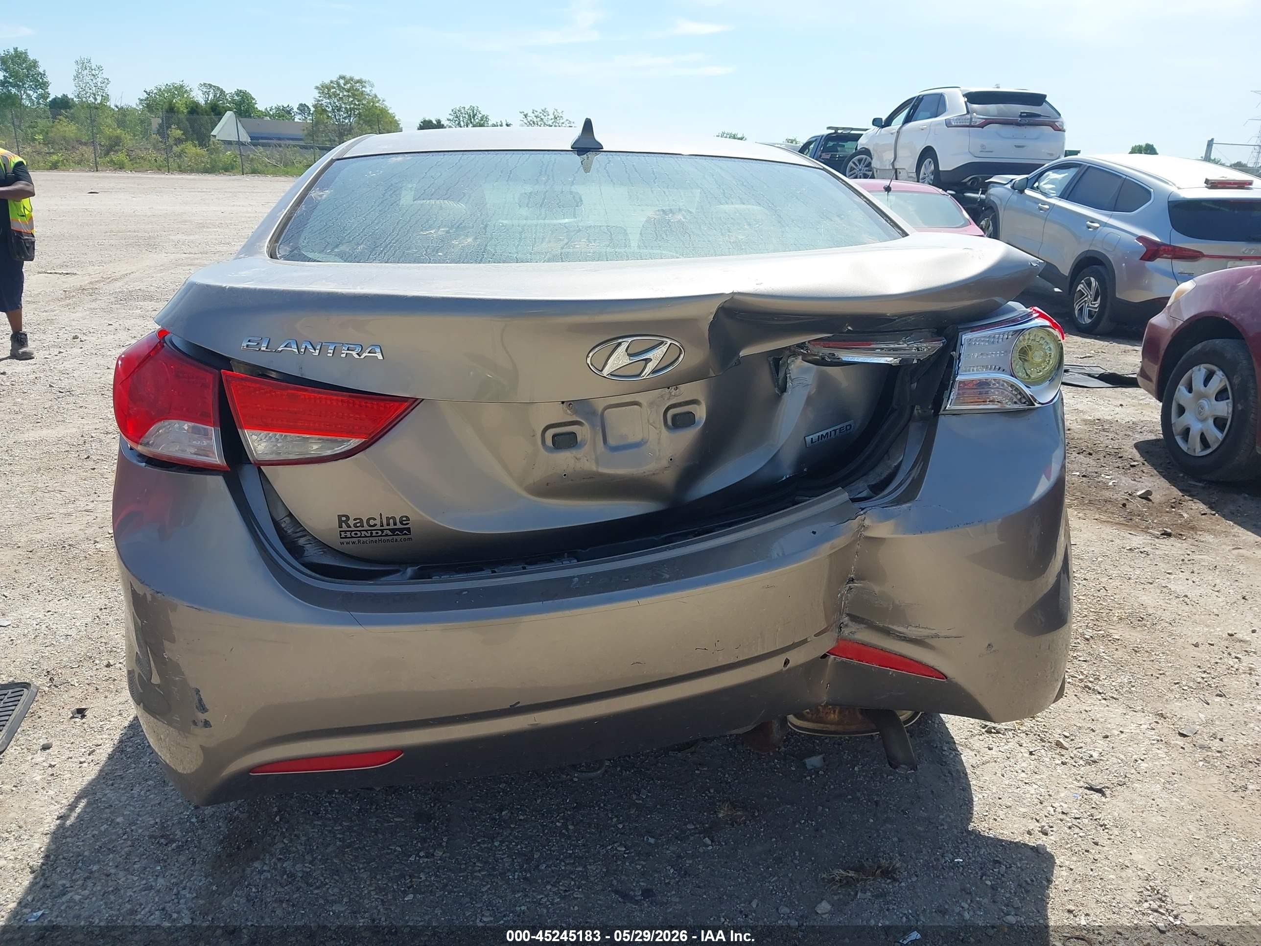 2013 Hyundai Elantra Limited Gray vin: 5NPDH4AE5DH180600
