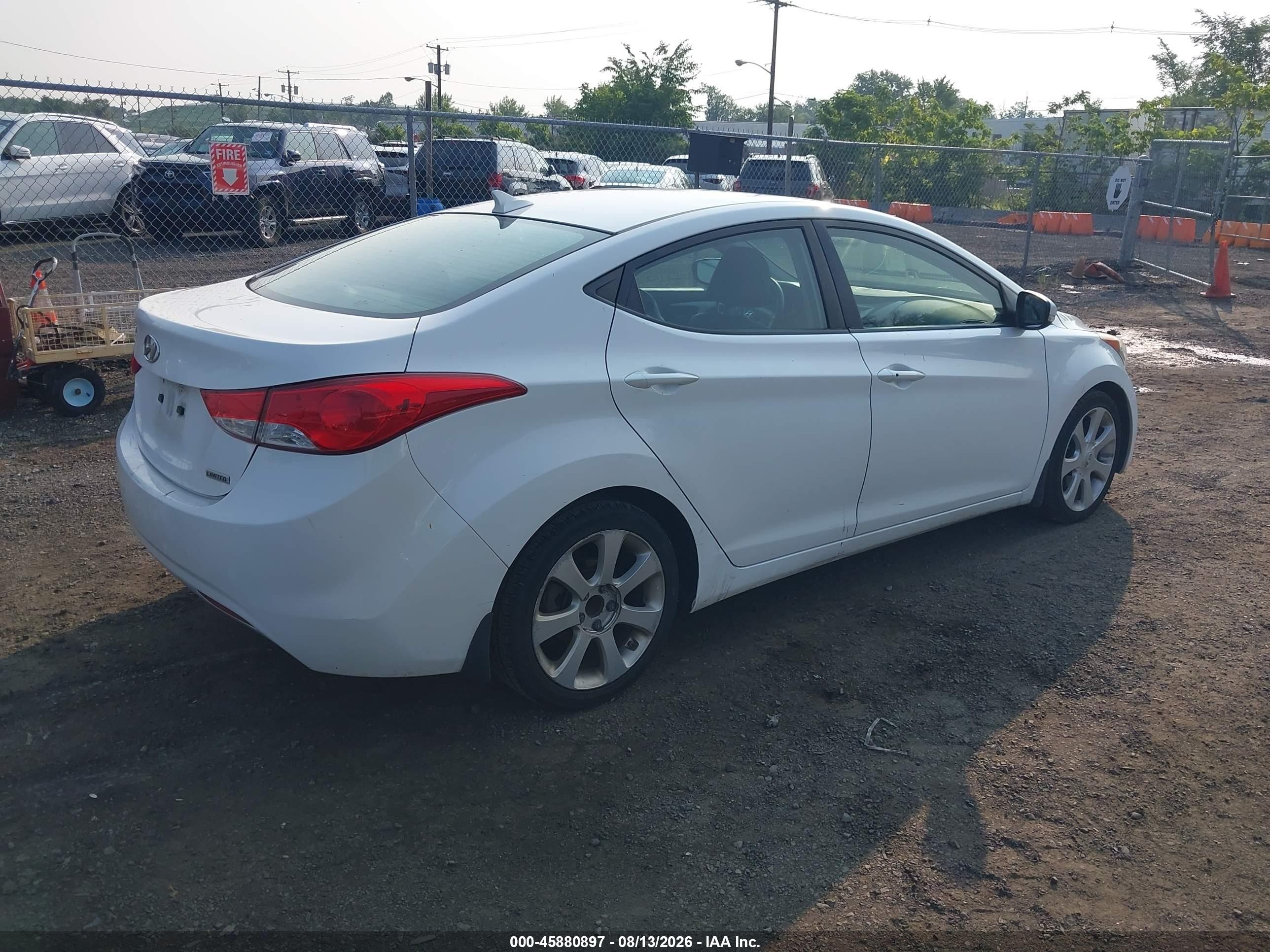 2013 Hyundai Elantra Limited White vin: 5NPDH4AE5DH193671
