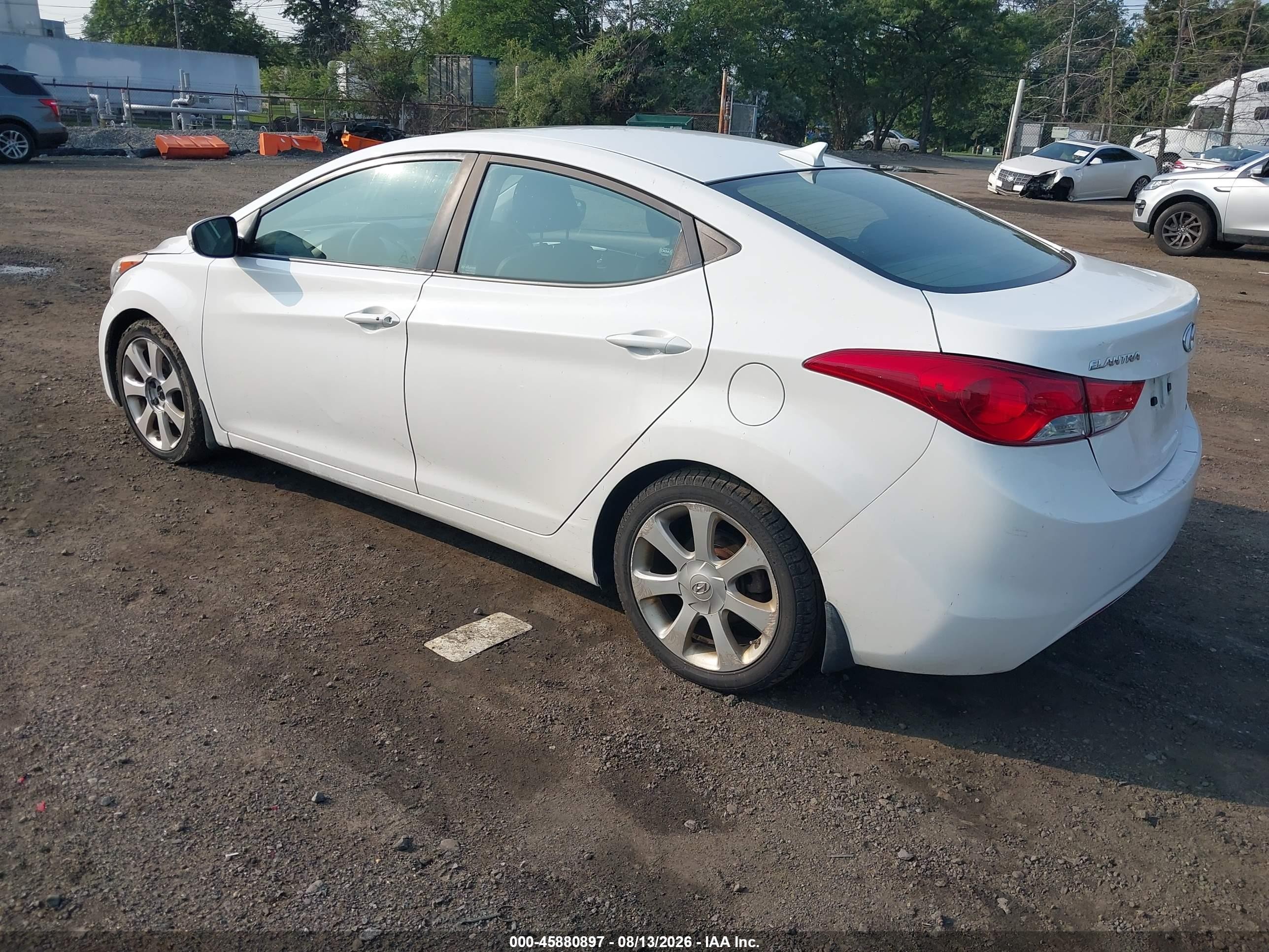 2013 Hyundai Elantra Limited White vin: 5NPDH4AE5DH193671