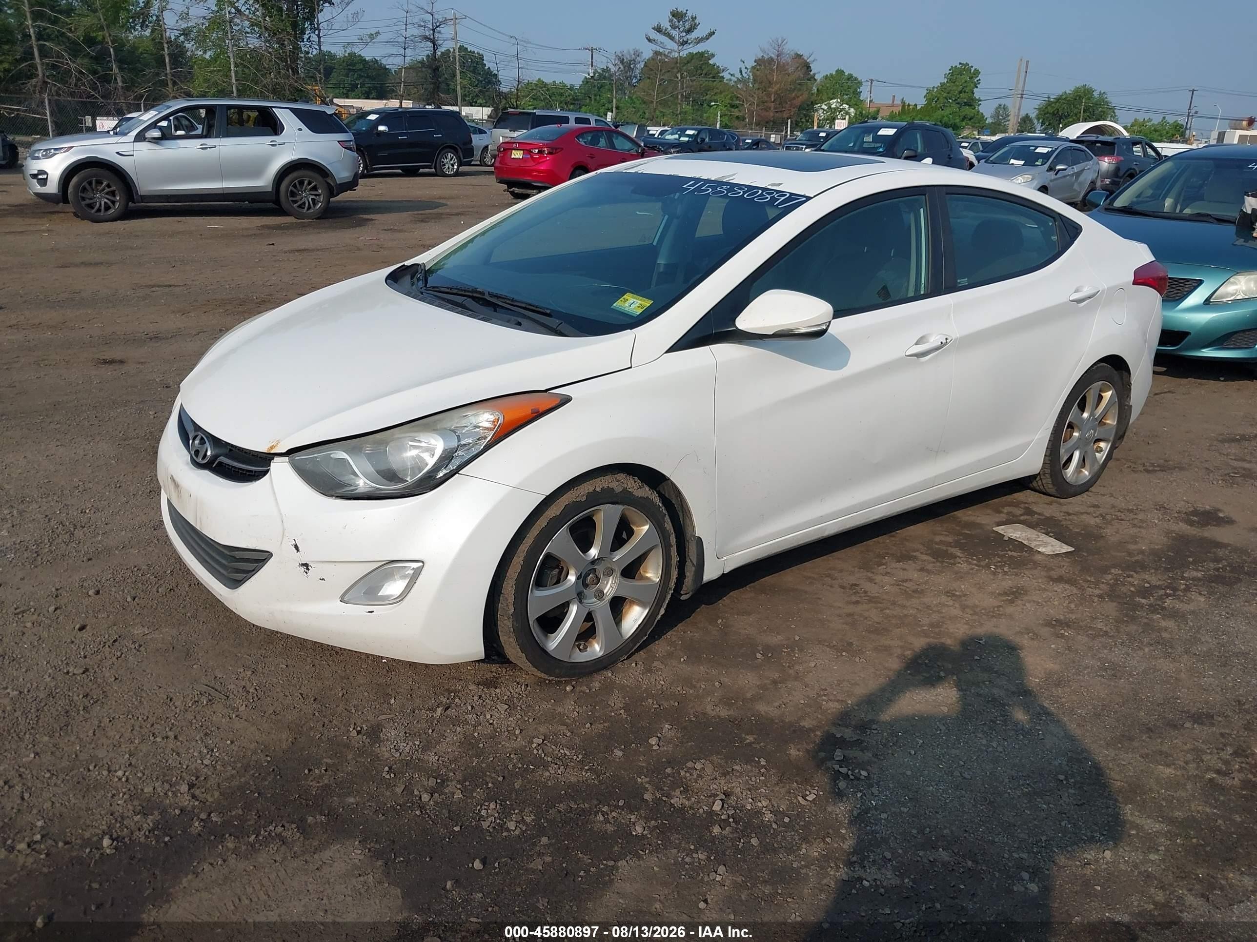 2013 Hyundai Elantra Limited White vin: 5NPDH4AE5DH193671