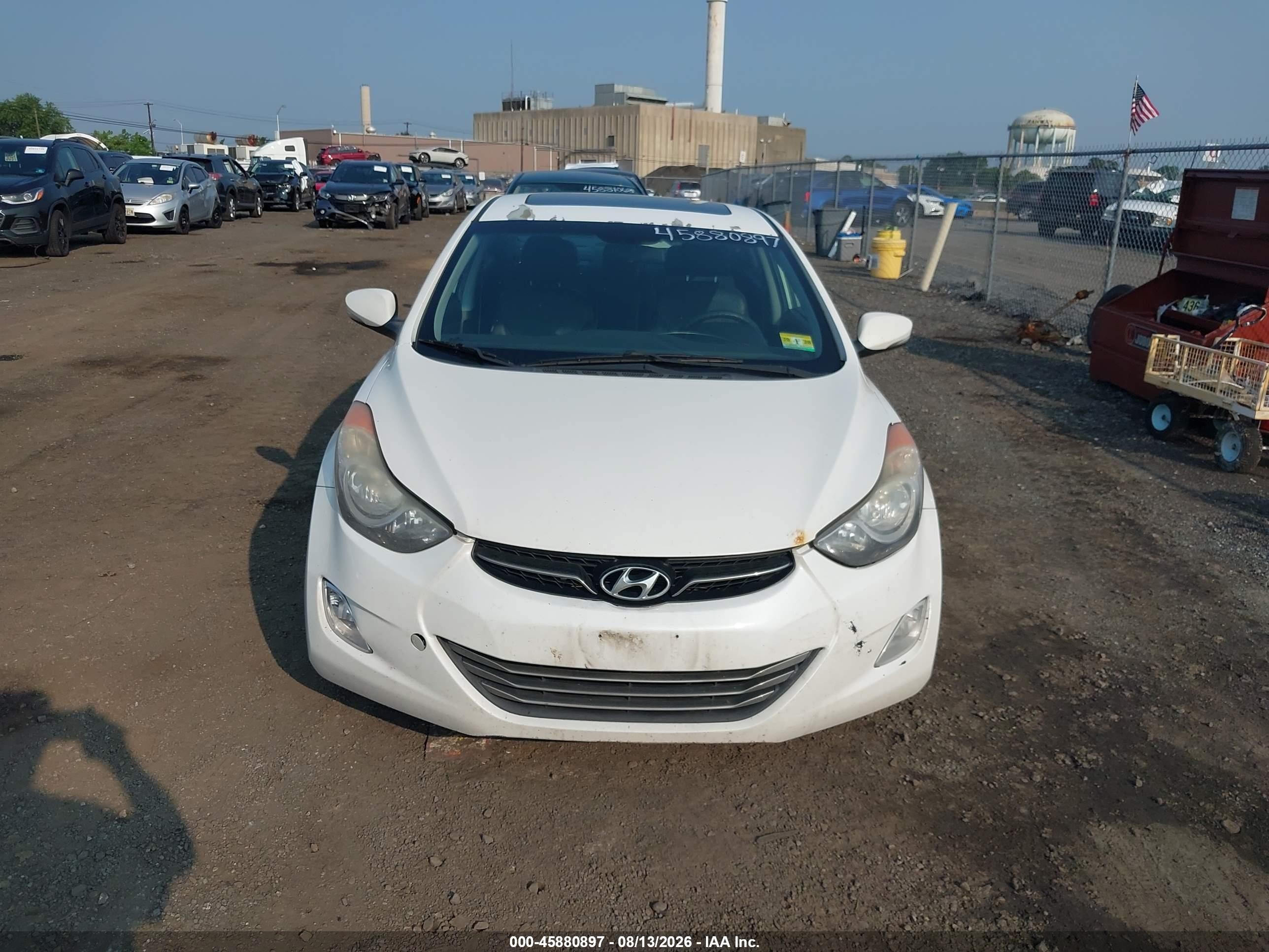 2013 Hyundai Elantra Limited White vin: 5NPDH4AE5DH193671