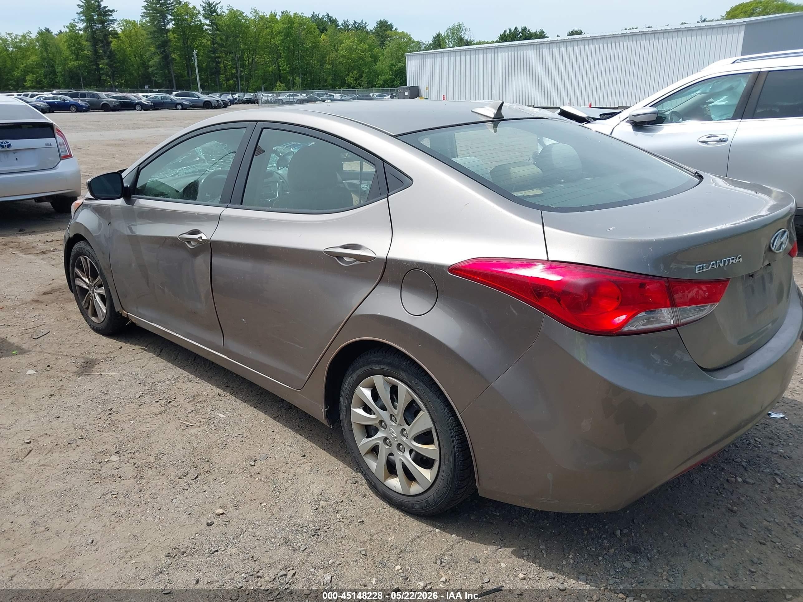 2013 Hyundai Elantra Gls Gray vin: 5NPDH4AE5DH201932