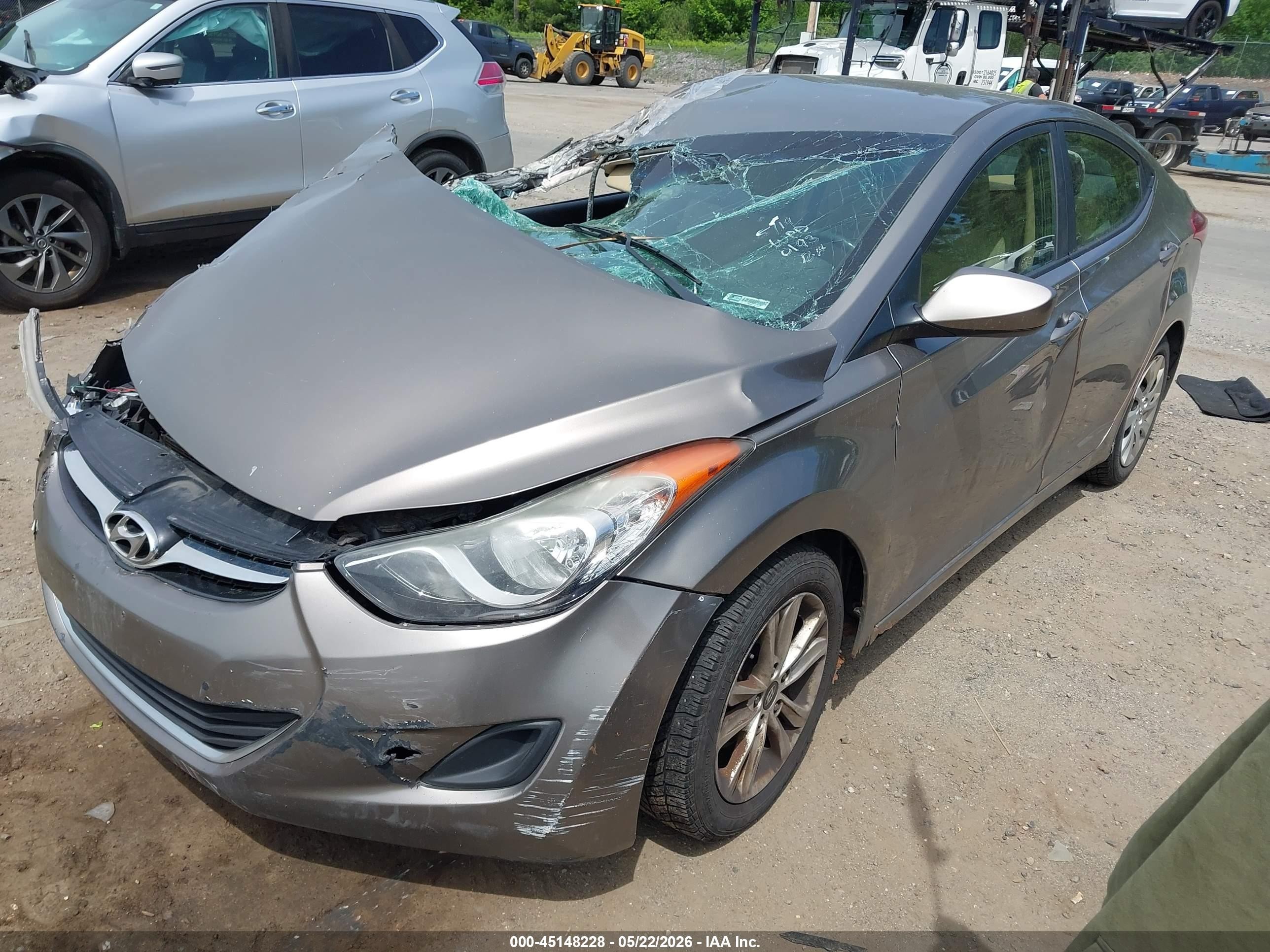 2013 Hyundai Elantra Gls Gray vin: 5NPDH4AE5DH201932
