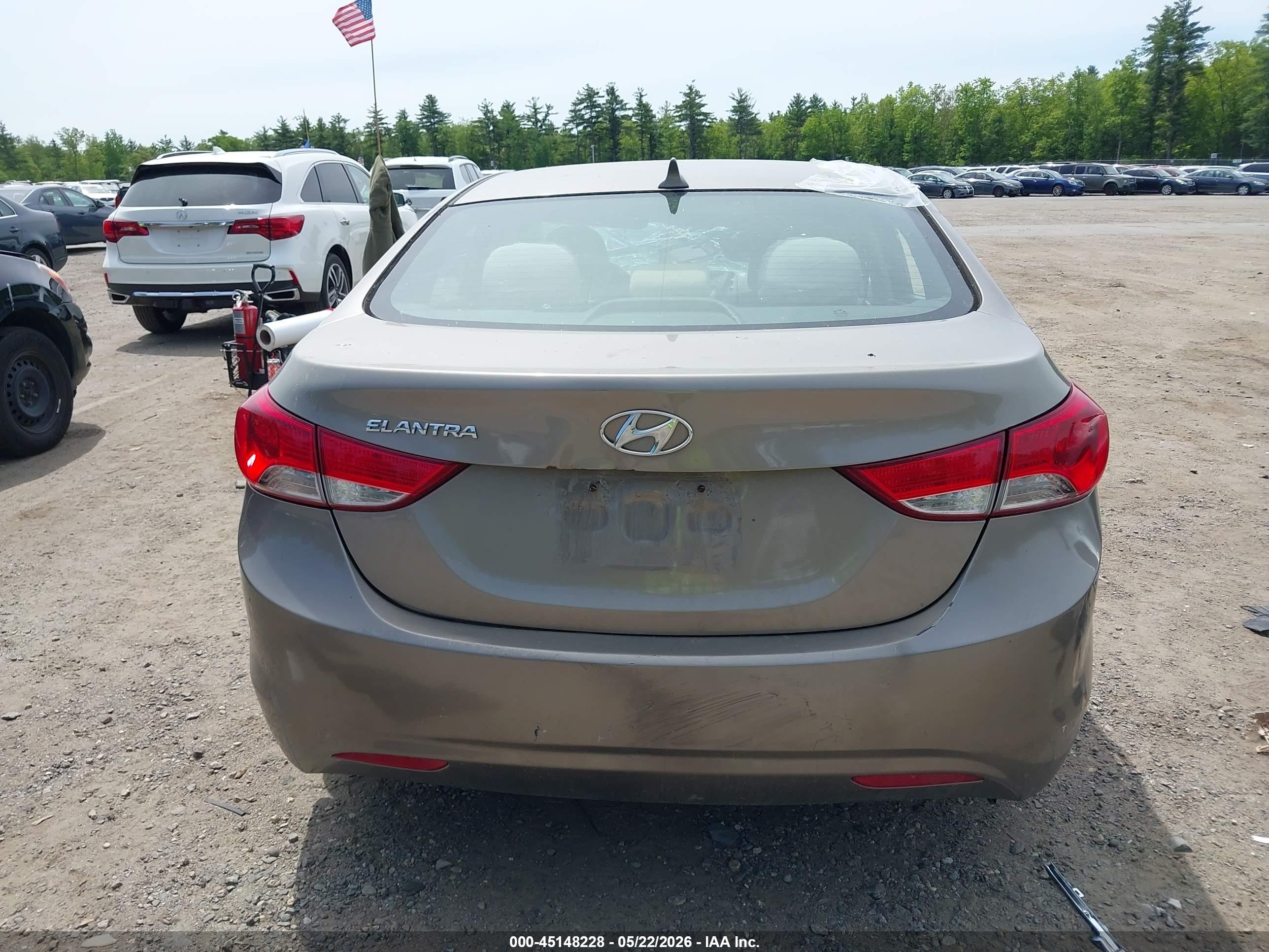 2013 Hyundai Elantra Gls Gray vin: 5NPDH4AE5DH201932