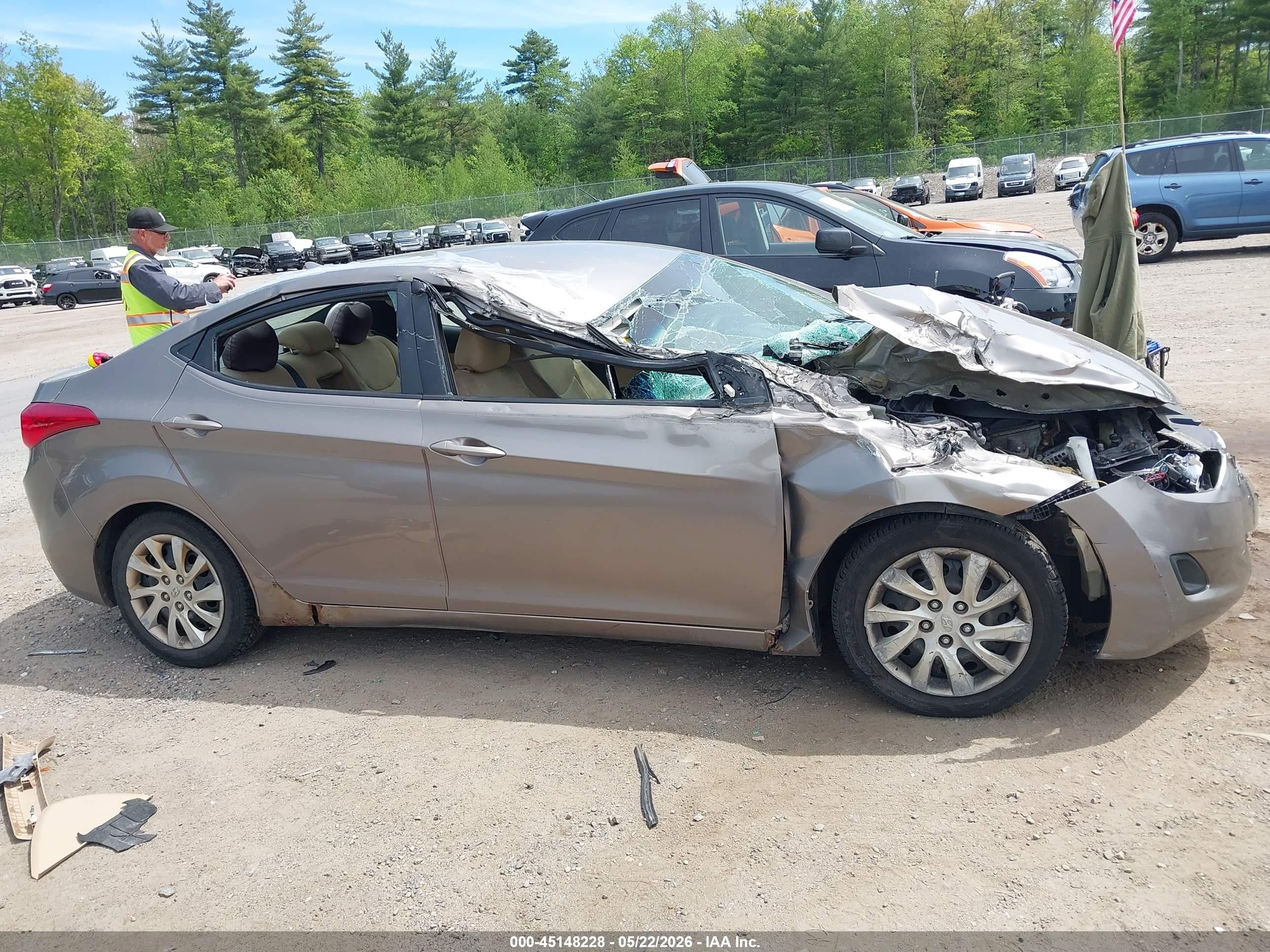 2013 Hyundai Elantra Gls Gray vin: 5NPDH4AE5DH201932