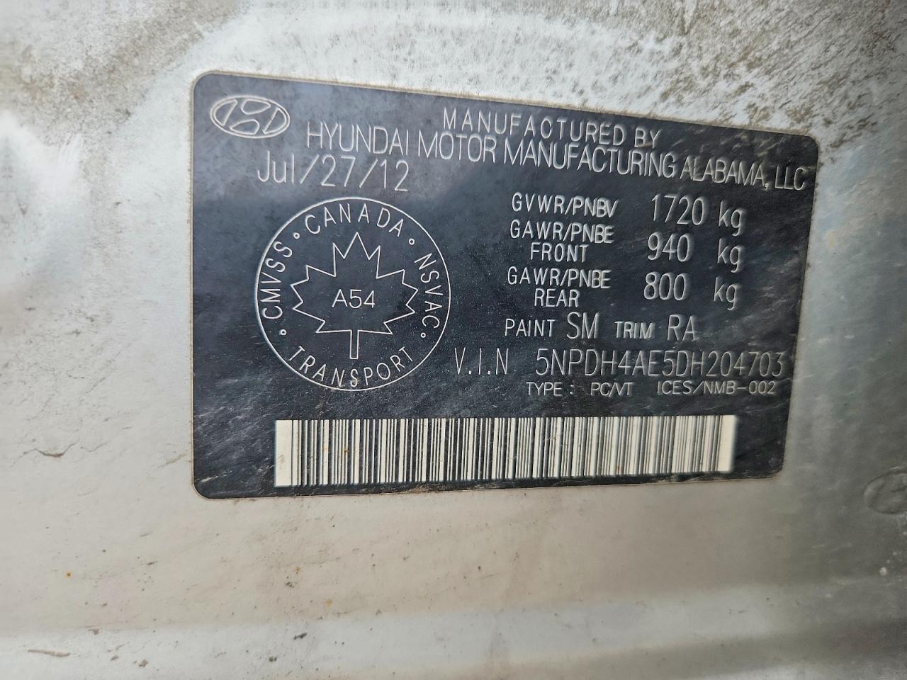 2013 Hyundai Elantra Gls Серый vin: 5NPDH4AE5DH204703