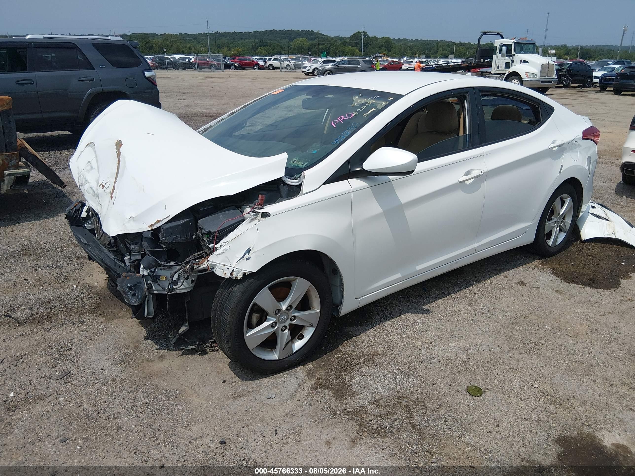 2013 Hyundai Elantra Gls White vin: 5NPDH4AE5DH216818
