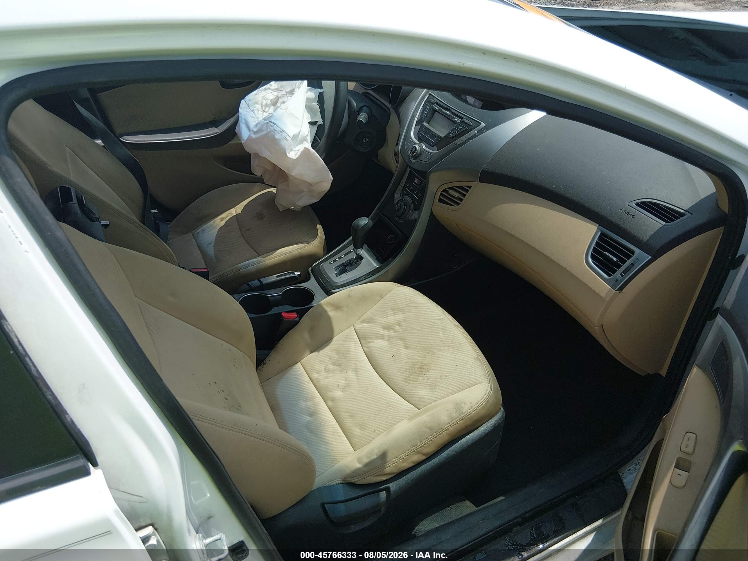 2013 Hyundai Elantra Gls White vin: 5NPDH4AE5DH216818