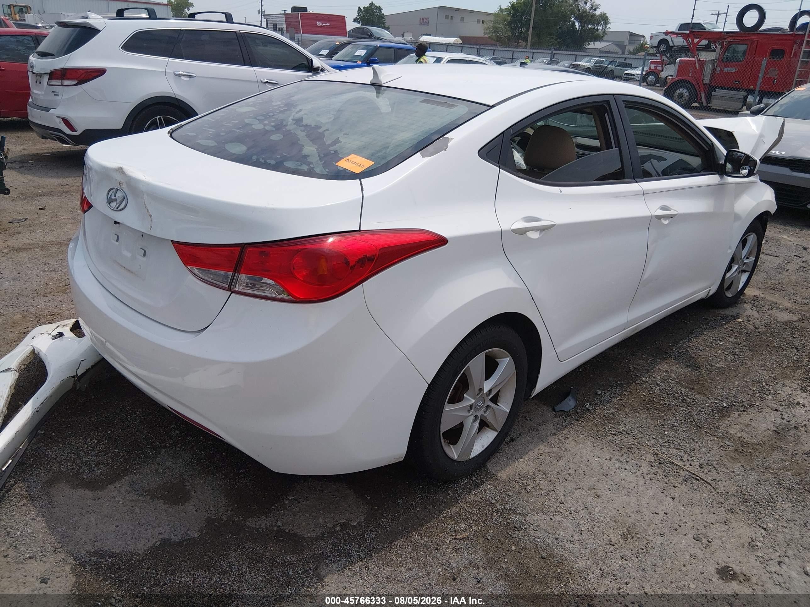 2013 Hyundai Elantra Gls White vin: 5NPDH4AE5DH216818