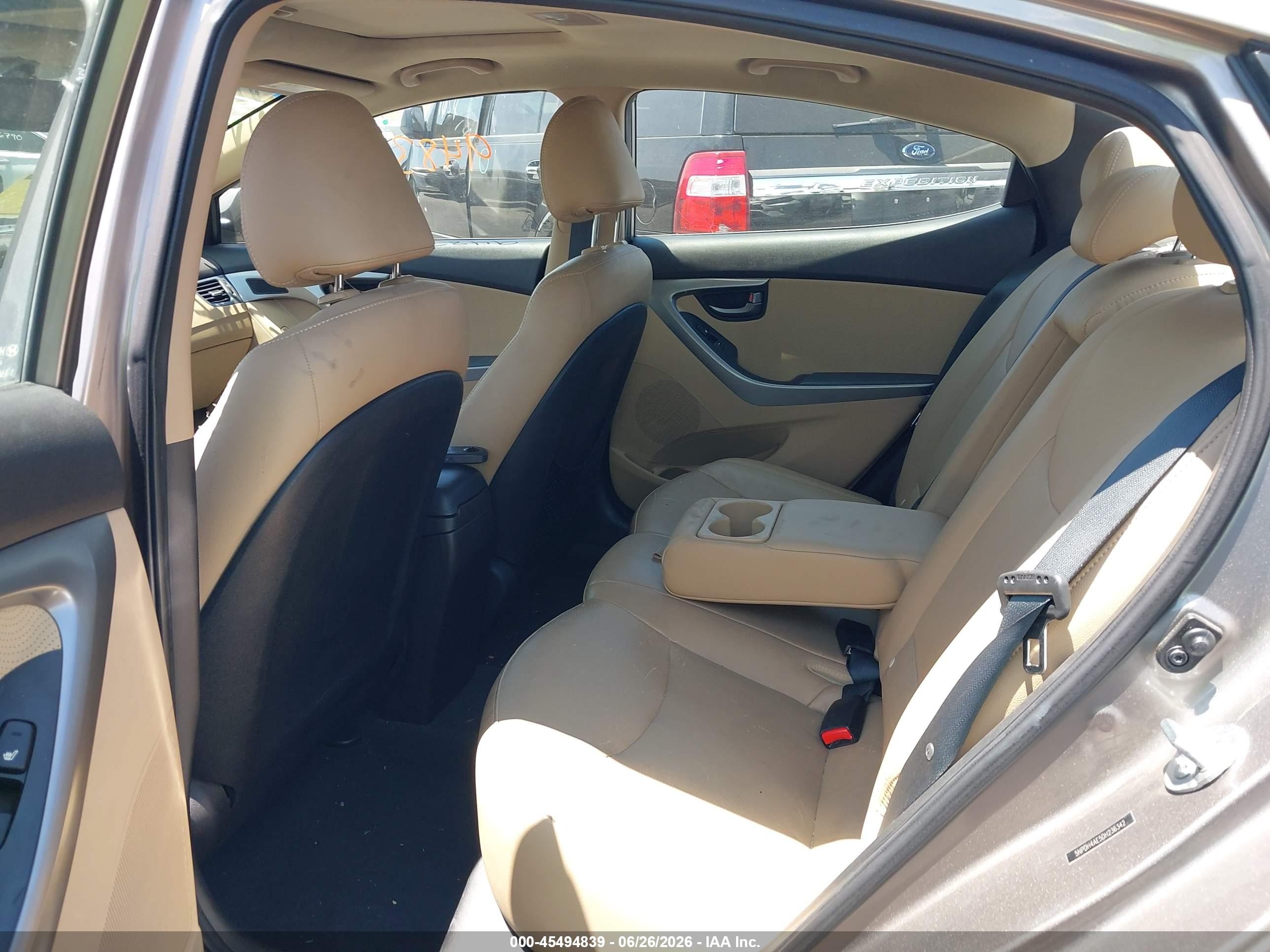 2013 Hyundai Elantra Limited Beige vin: 5NPDH4AE5DH236342