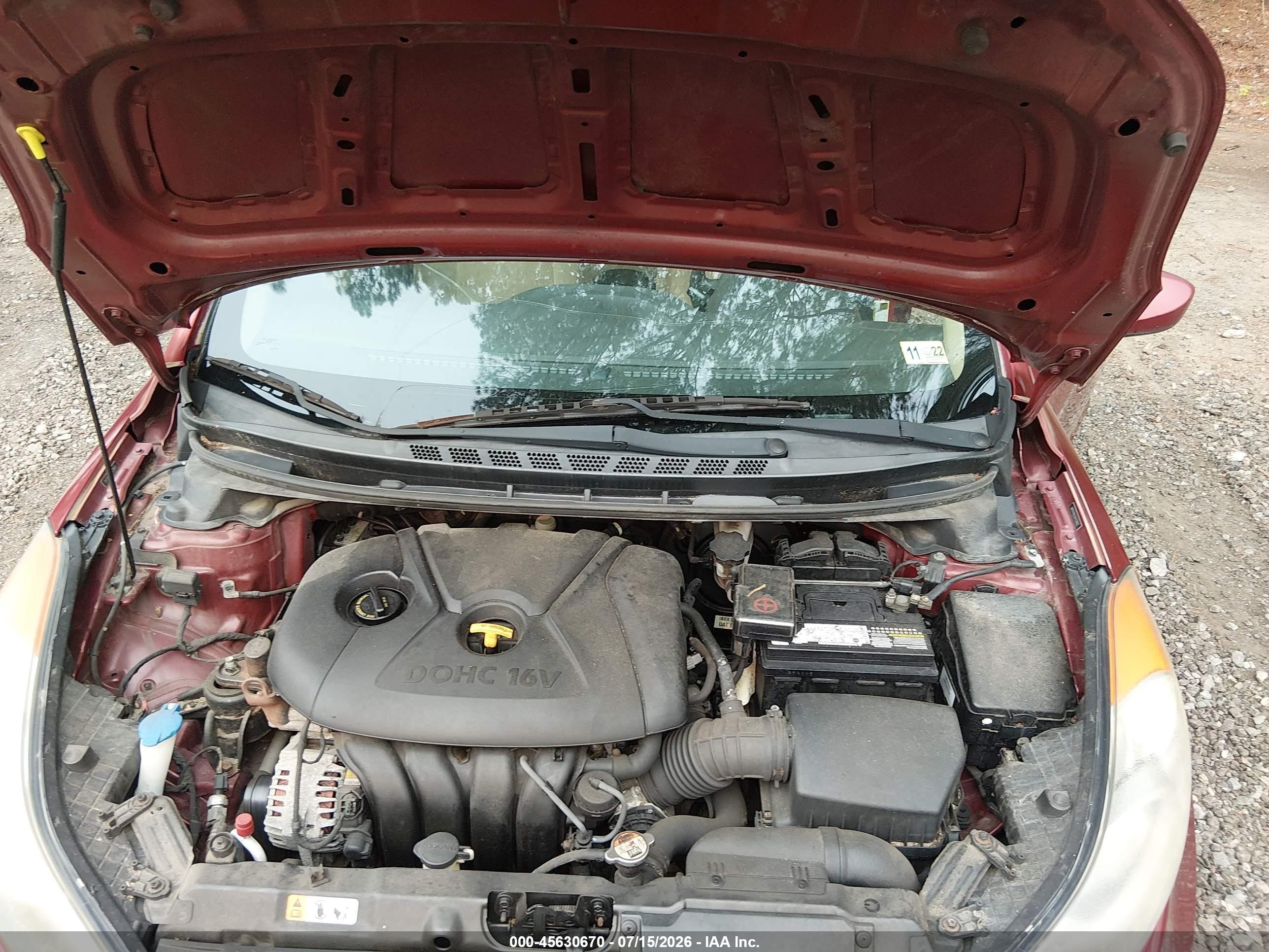 2013 Hyundai Elantra Gls Красный vin: 5NPDH4AE5DH238902