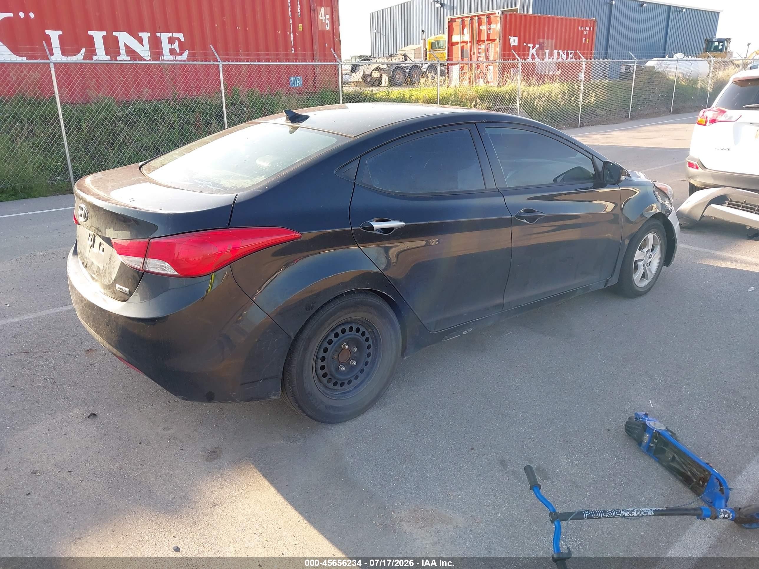 2013 Hyundai Elantra Limited Black vin: 5NPDH4AE5DH240116