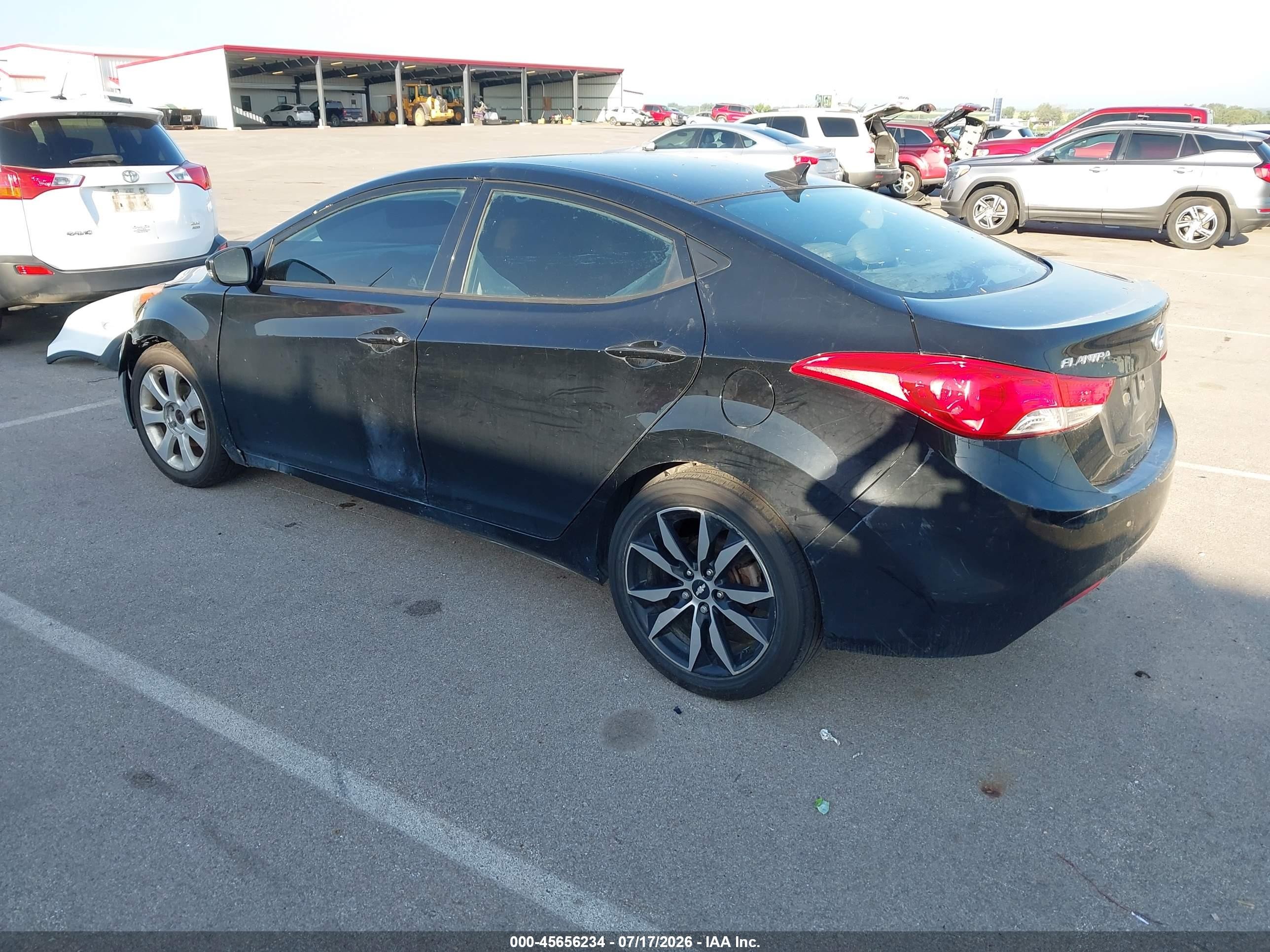 2013 Hyundai Elantra Limited Black vin: 5NPDH4AE5DH240116