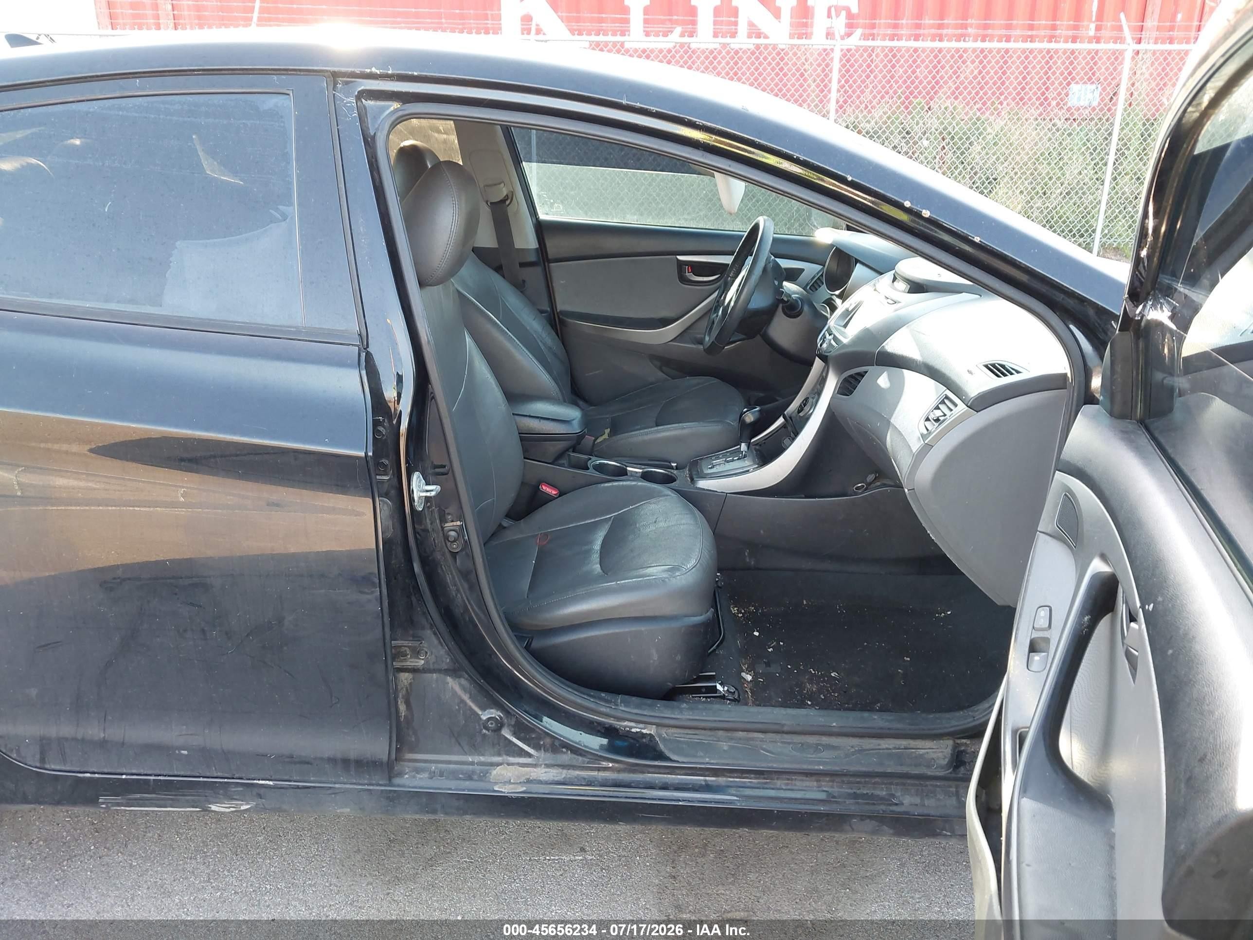 2013 Hyundai Elantra Limited Black vin: 5NPDH4AE5DH240116