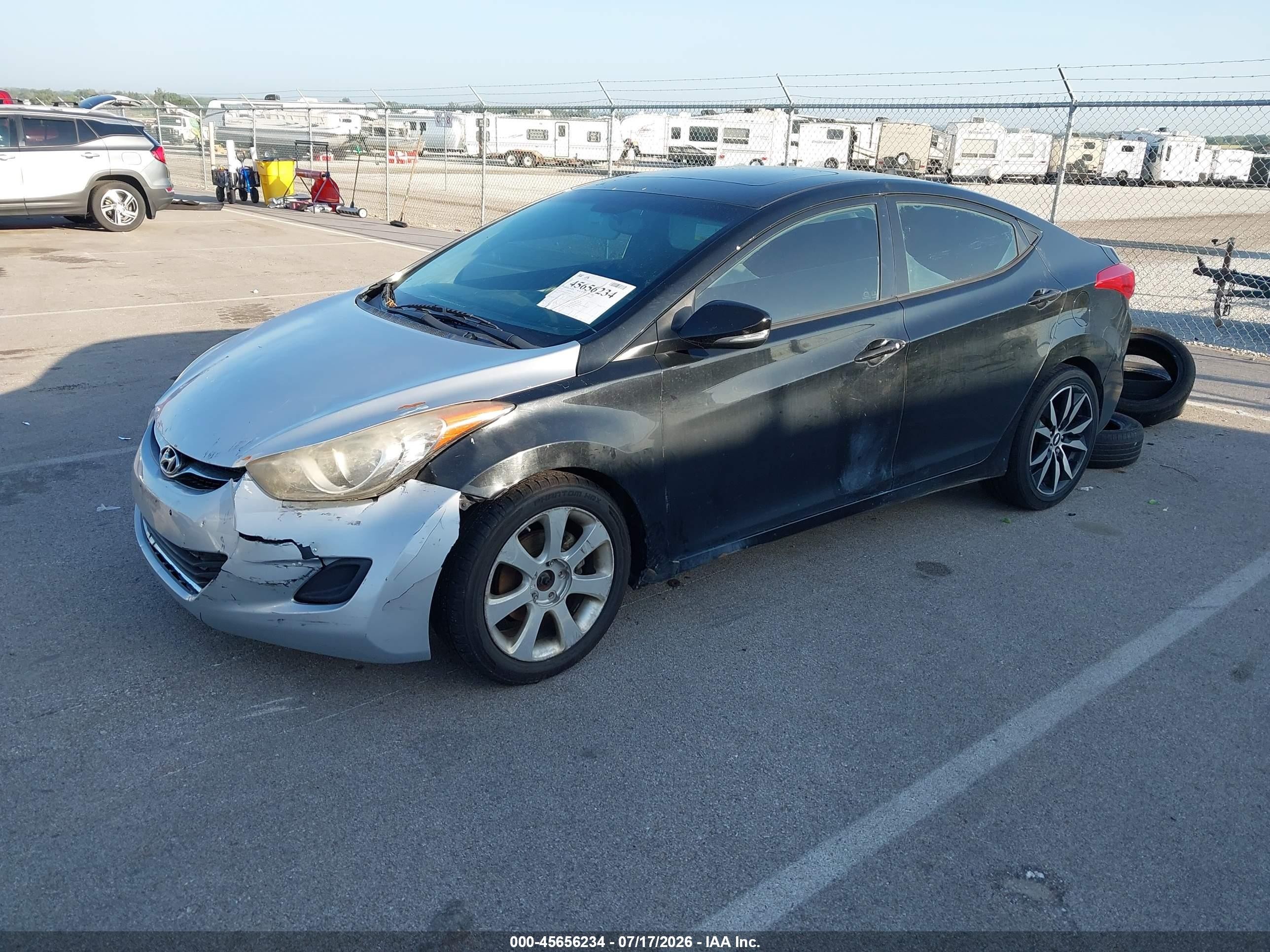 2013 Hyundai Elantra Limited Black vin: 5NPDH4AE5DH240116