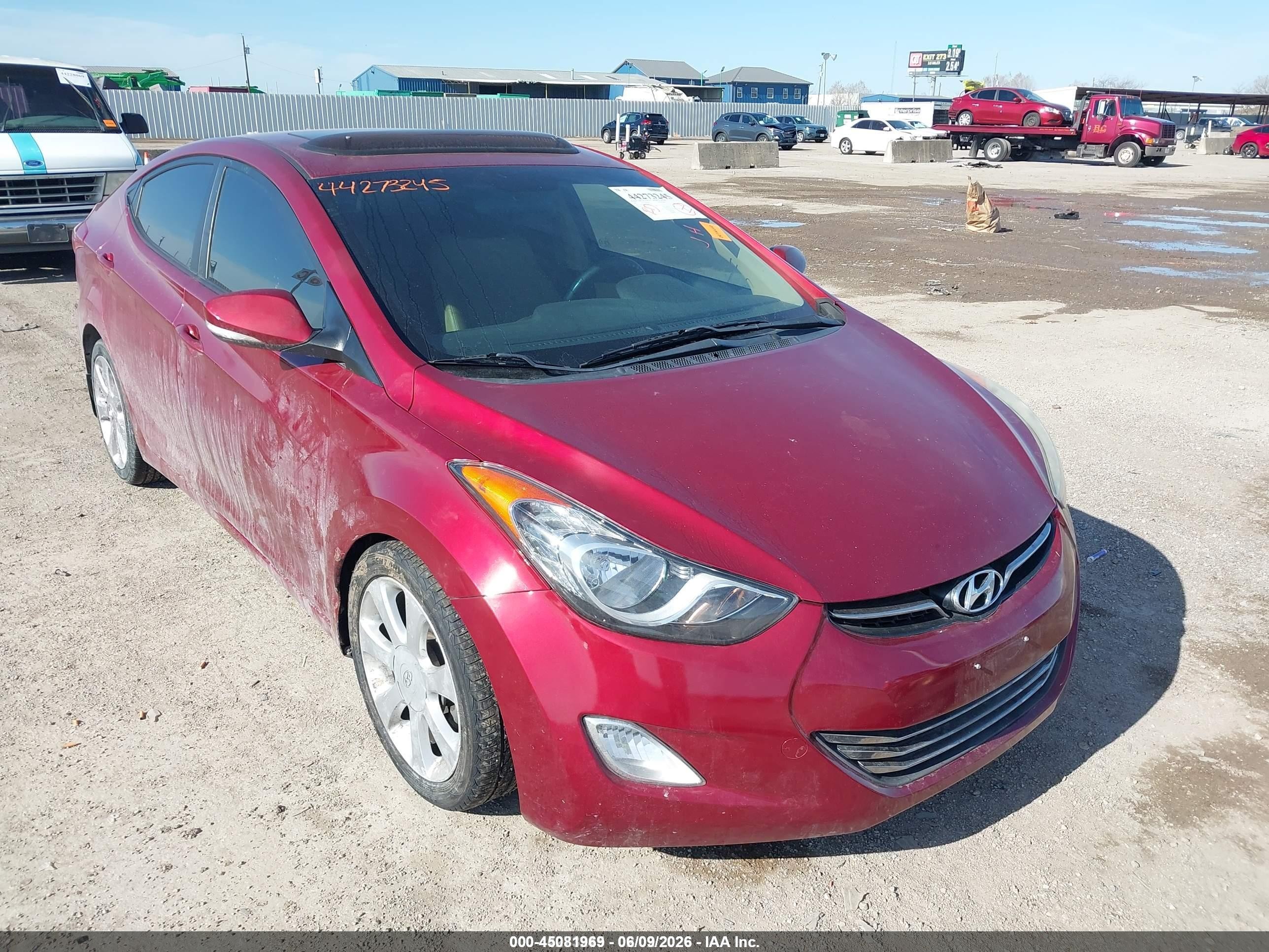 2013 Hyundai Elantra Limited Burgundy vin: 5NPDH4AE5DH246479