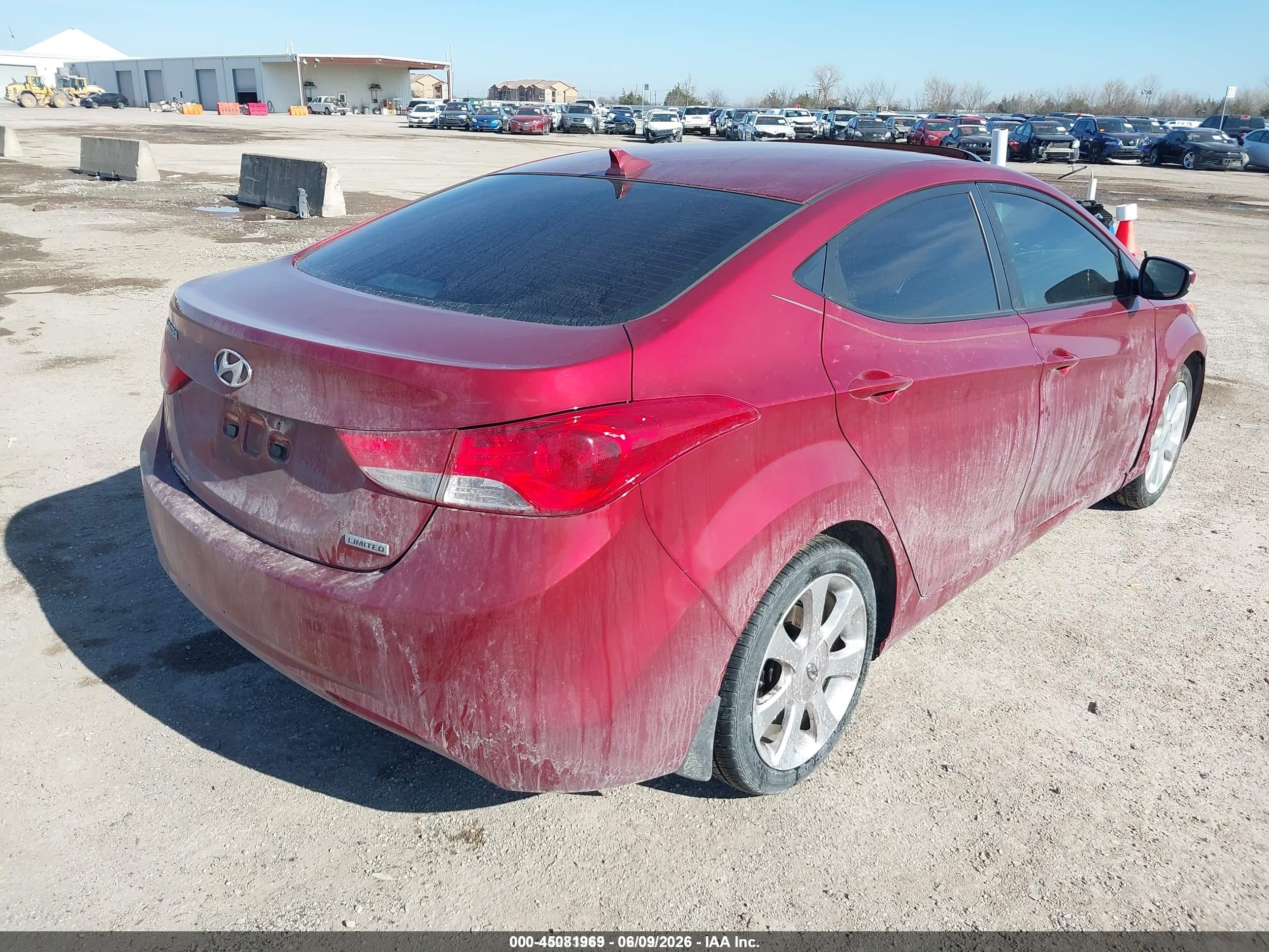 2013 Hyundai Elantra Limited Бордовый vin: 5NPDH4AE5DH246479