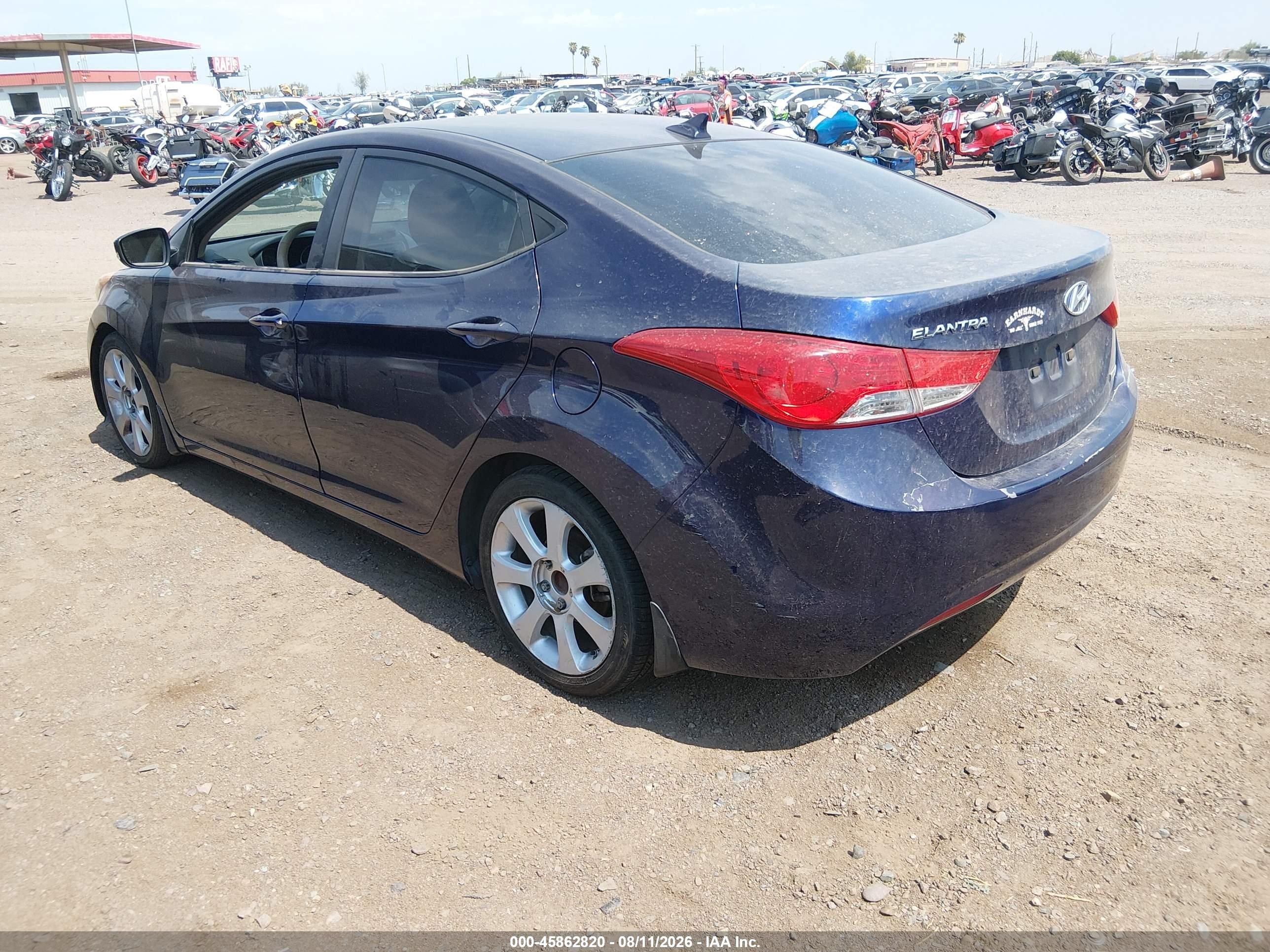2013 Hyundai Elantra Limited Blue vin: 5NPDH4AE5DH251942