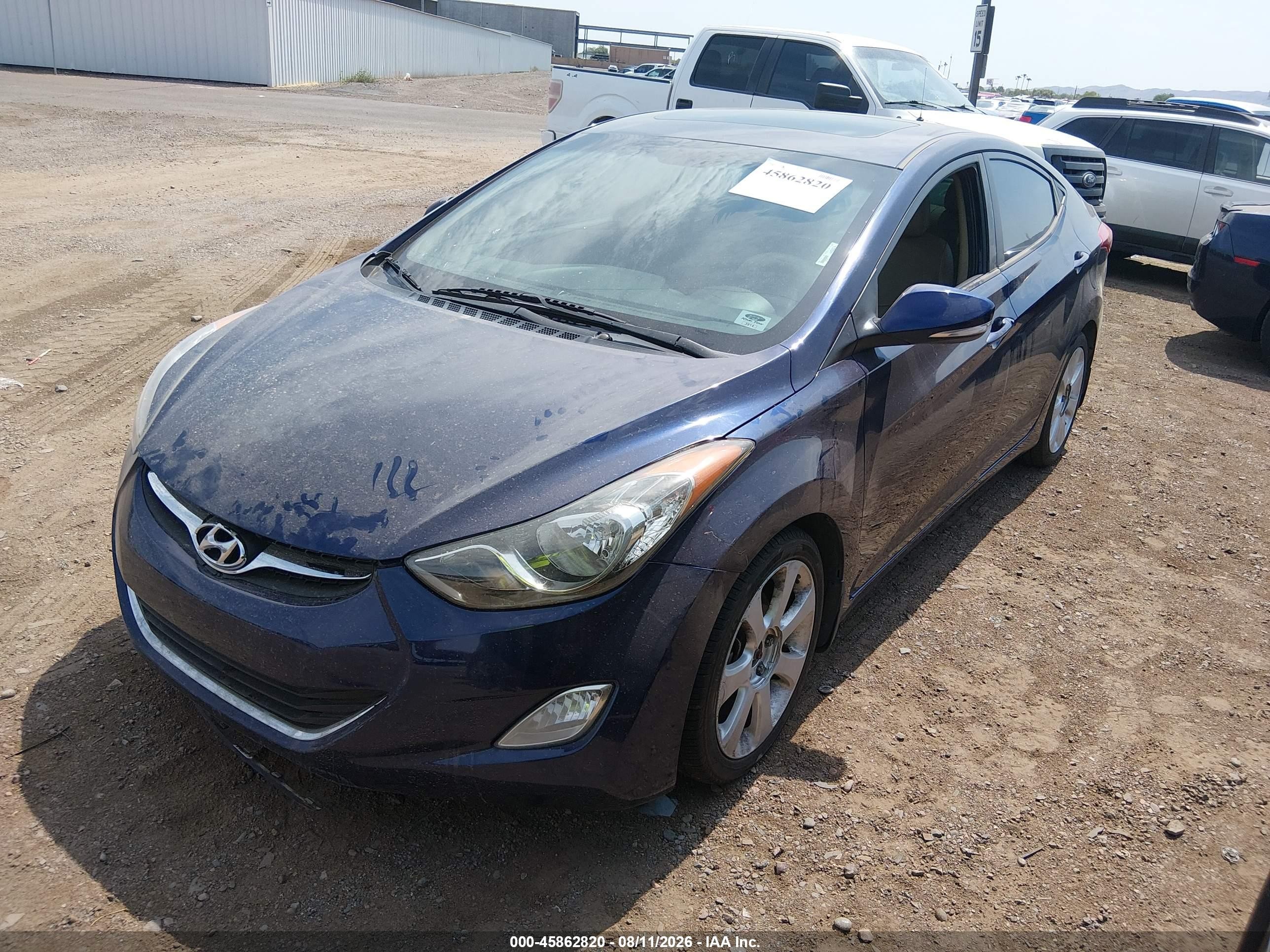 2013 Hyundai Elantra Limited Blue vin: 5NPDH4AE5DH251942