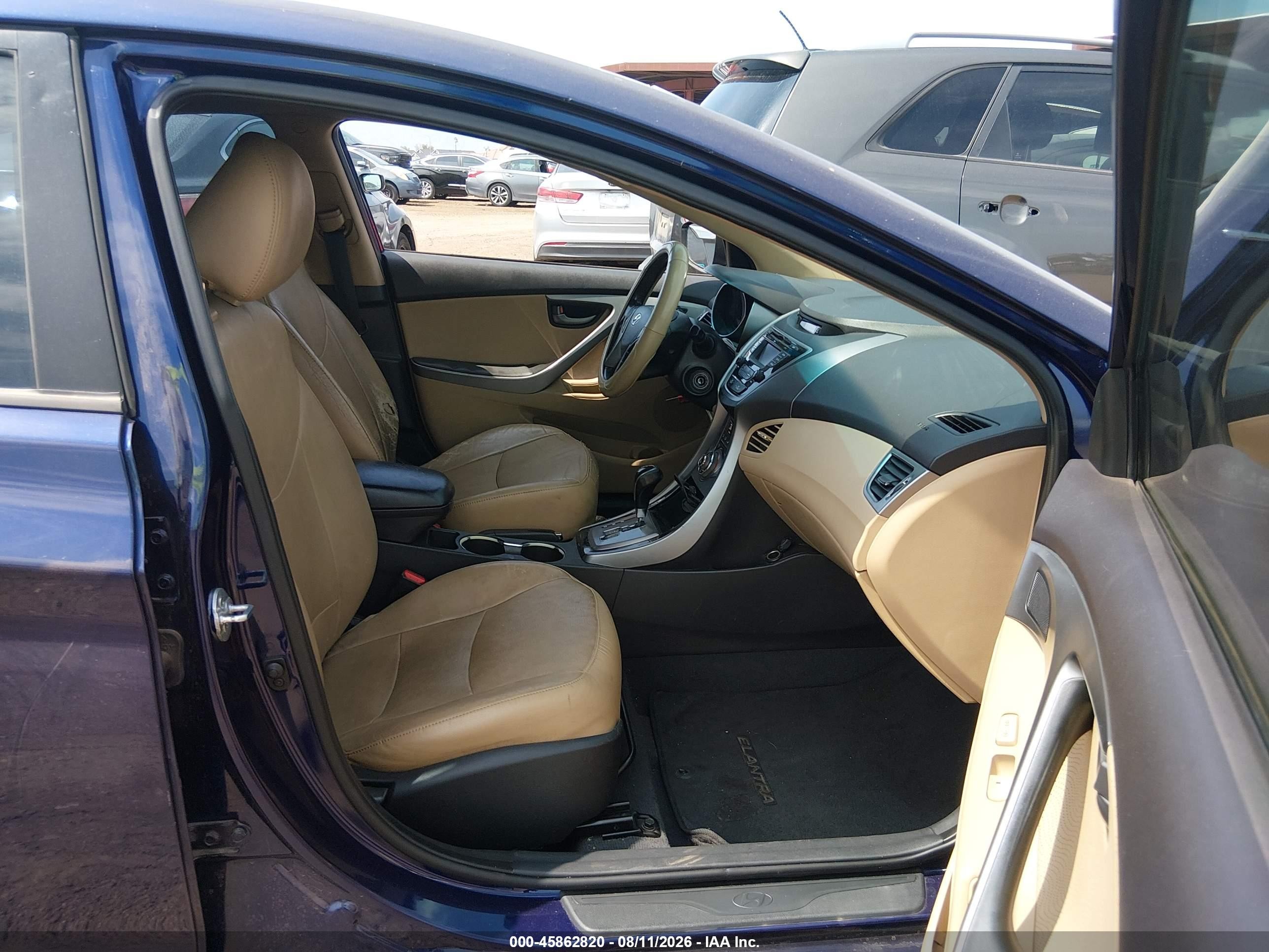 2013 Hyundai Elantra Limited Blue vin: 5NPDH4AE5DH251942