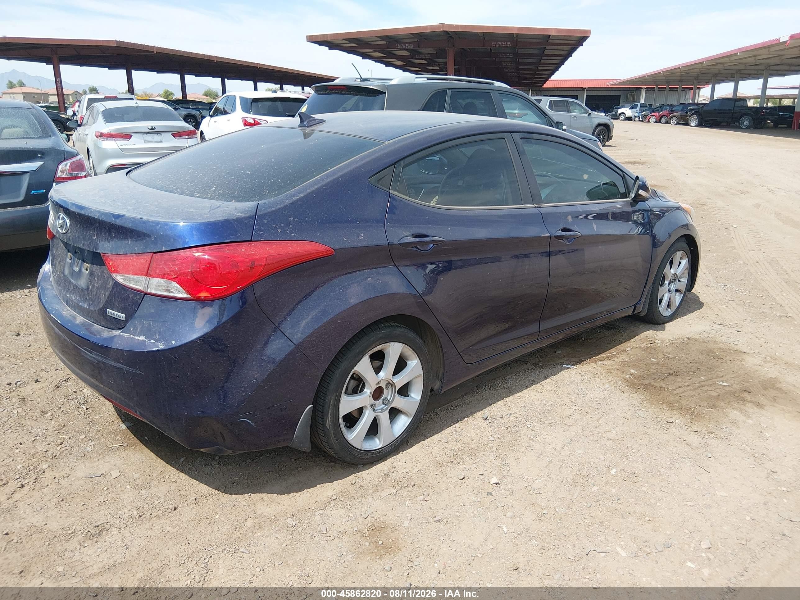 2013 Hyundai Elantra Limited Blue vin: 5NPDH4AE5DH251942