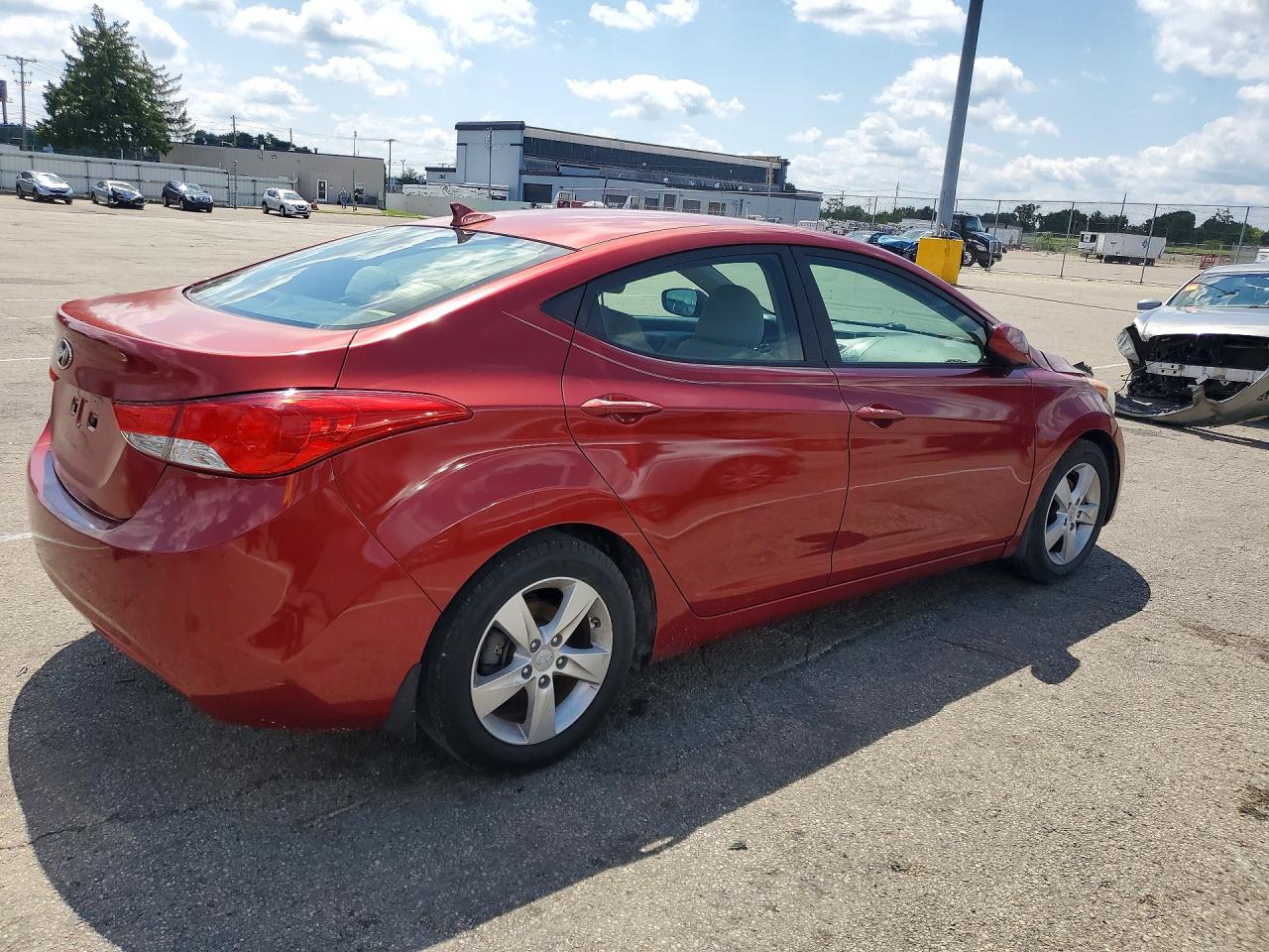 2013 Hyundai Elantra Gls Red vin: 5NPDH4AE5DH252878