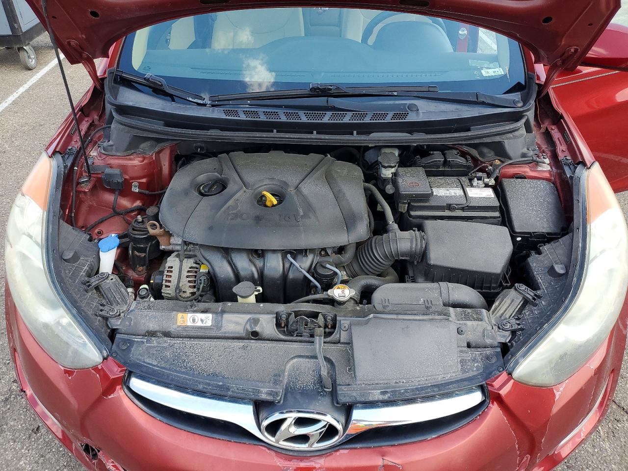 2013 Hyundai Elantra Gls Red vin: 5NPDH4AE5DH252878