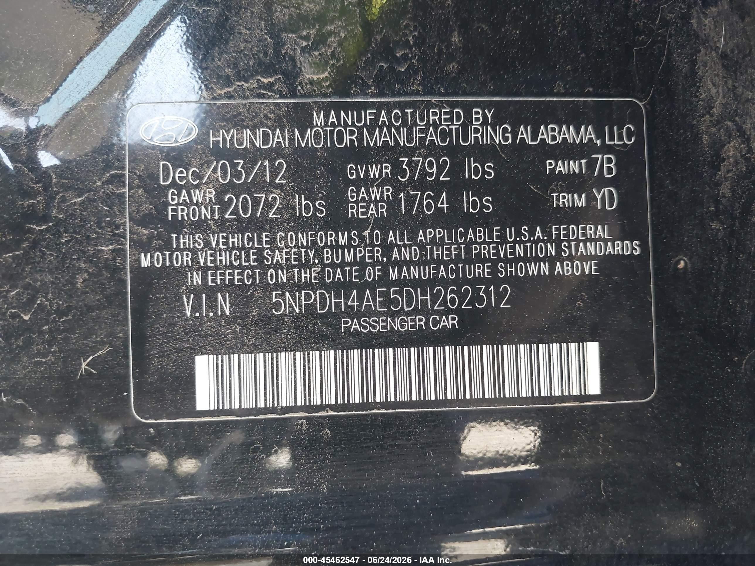 2013 Hyundai Elantra Gls Black vin: 5NPDH4AE5DH262312